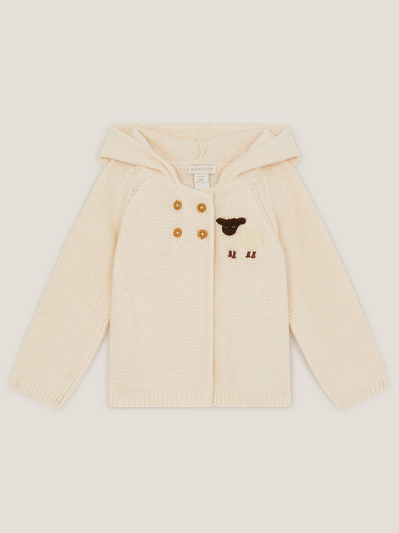 Monsoon Baby Boys Sheep Knitted Cardigan - Cream