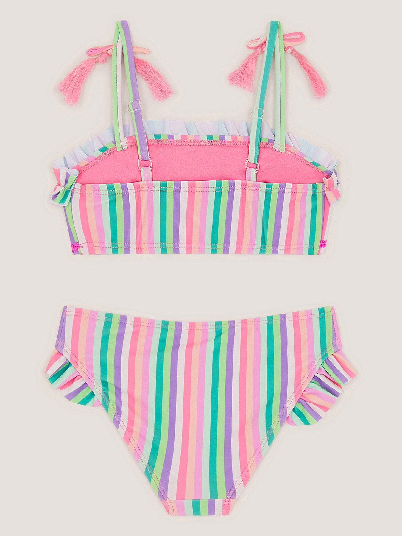 Image 2 of 3 of Monsoon Girls Stripe Bikini - Pink