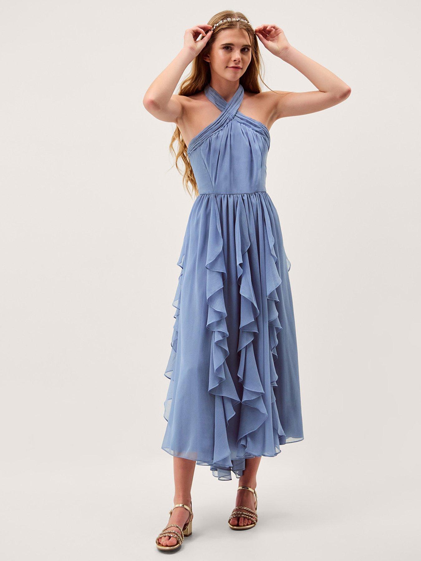 blue dress monsoon Girls Arizona Halter Waterfall Prom - Light Size:US 20W / UK 24 / EU 50 Lining 100% Polyester. Shoes For Swollen Feet | Edema Shoes CRISSY Black Long Sleeve