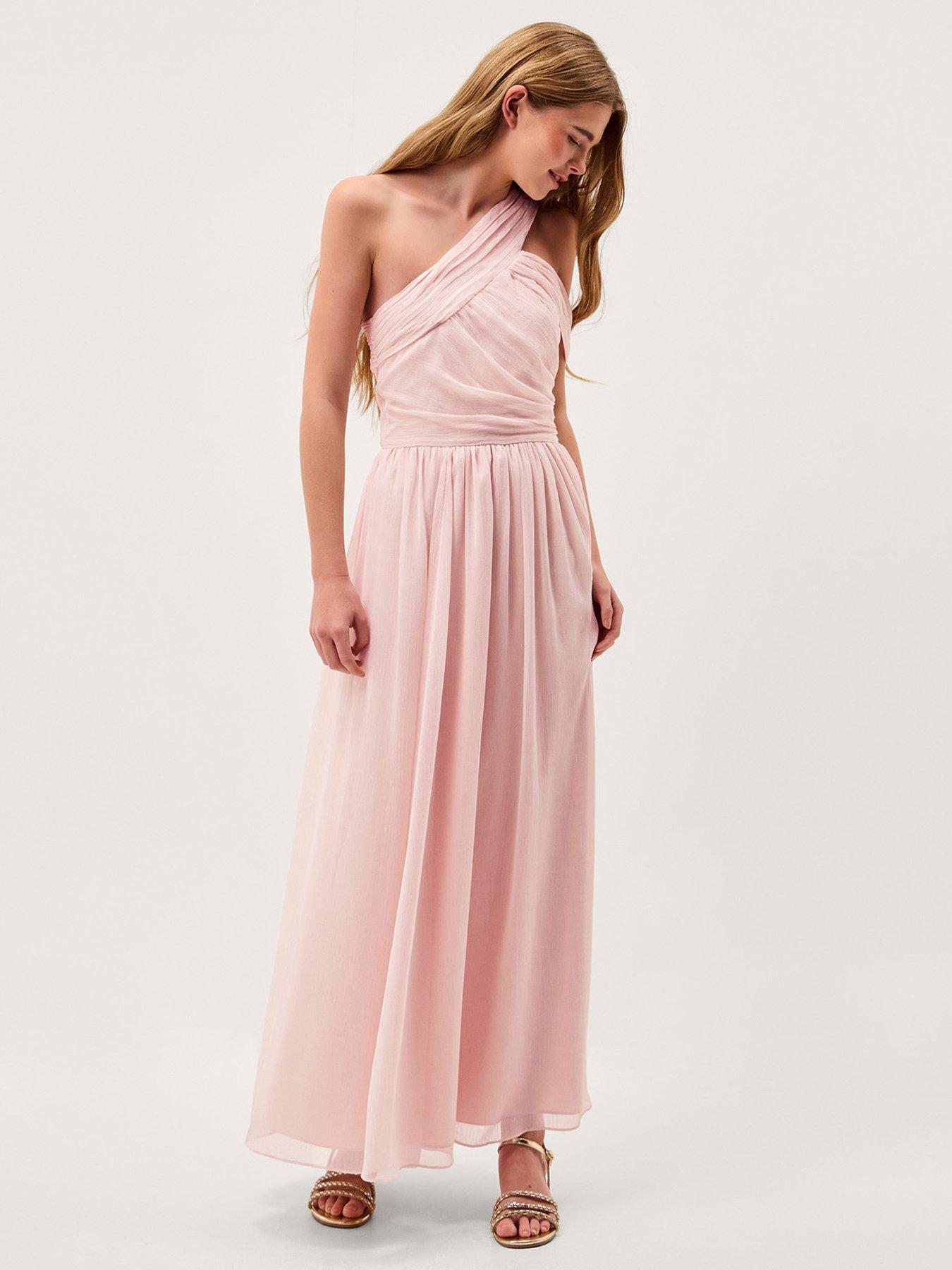 Monsoon Girls Arianna One Shoulder Prom Dress - Light Pink