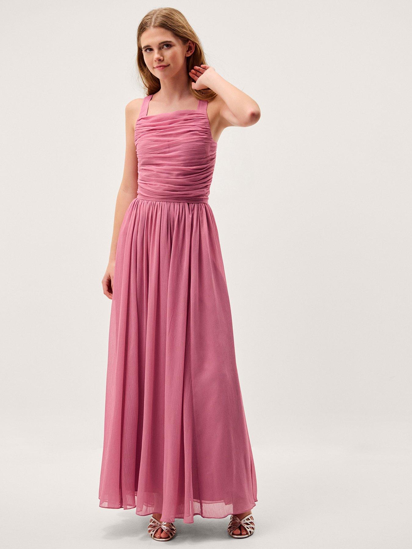 Monsoon Girls Ellay Chiffon Knot Prom Dress - Pink