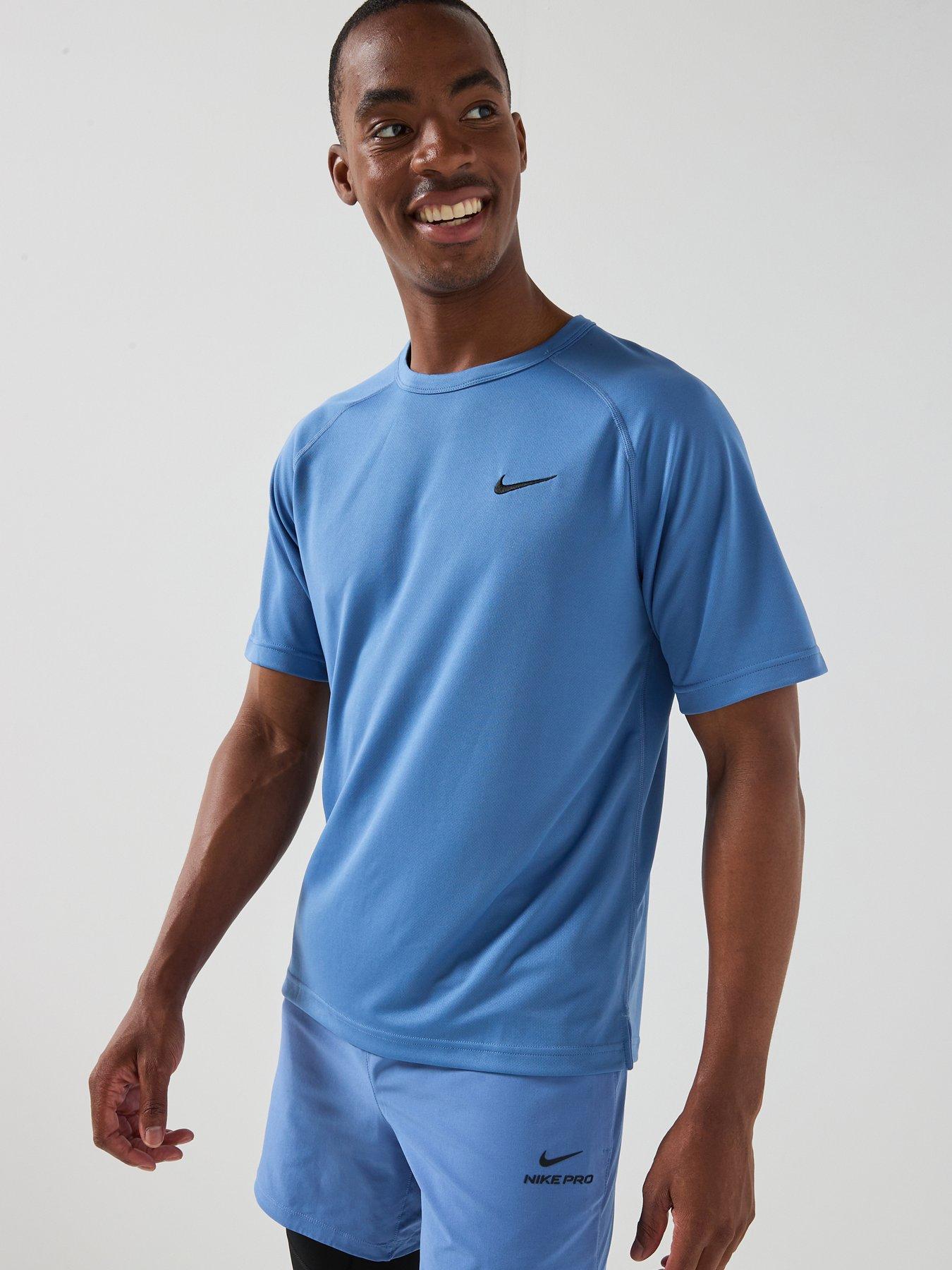 Nike Mens Dri-Fit Hyverse T-Shirt, Indigo Storm/Black, Size L, Men