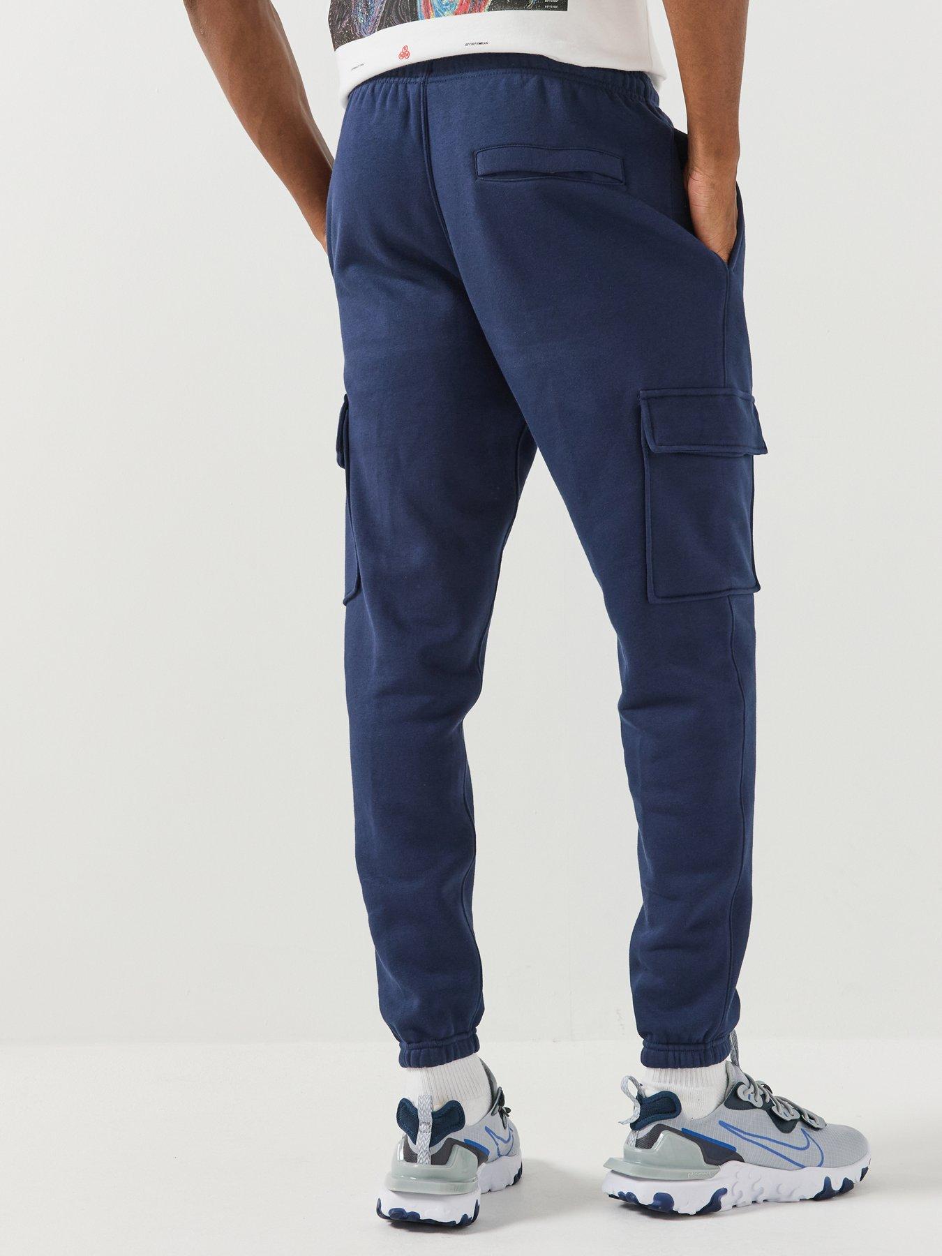 Image 2 of 5 of Nike Mens Club Fleece Cargo Joggers - Navy