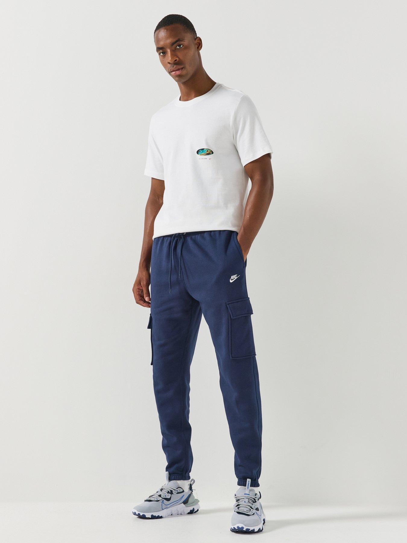 Image 3 of 5 of Nike Mens Club Fleece Cargo Joggers - Navy