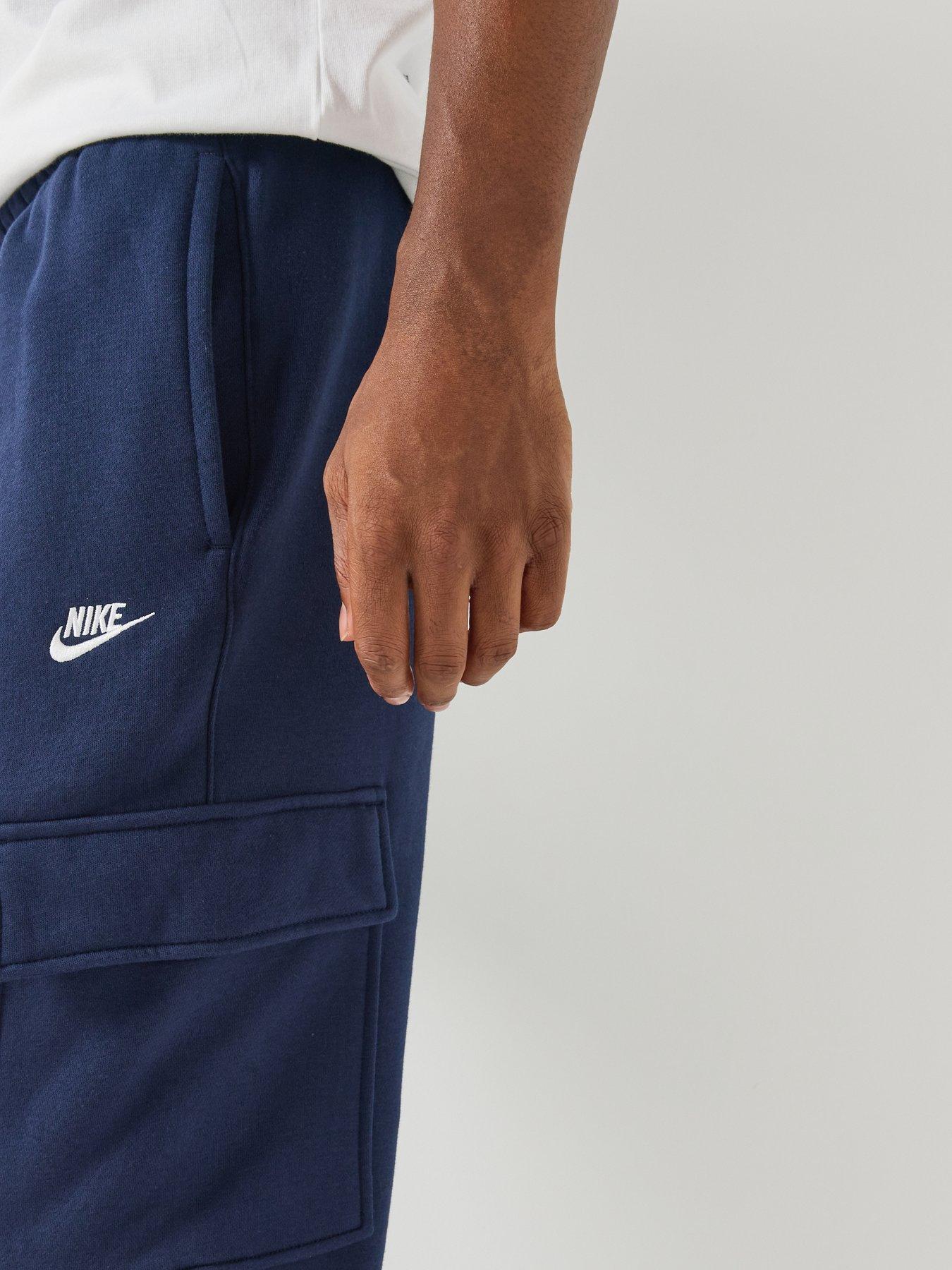 Image 4 of 5 of Nike Mens Club Fleece Cargo Joggers - Navy
