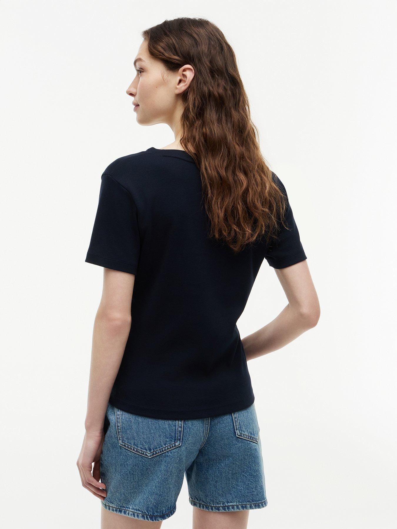 Image 2 of 4 of Tommy Hilfiger New Slim Cody V-Neck Short Sleeve - White