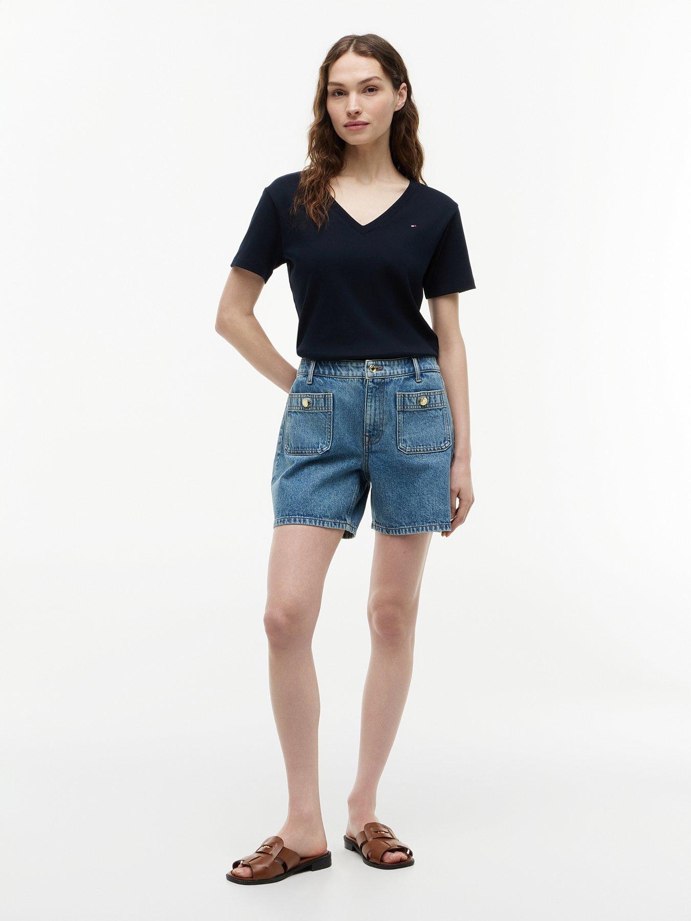 Image 3 of 4 of Tommy Hilfiger New Slim Cody V-Neck Short Sleeve - White