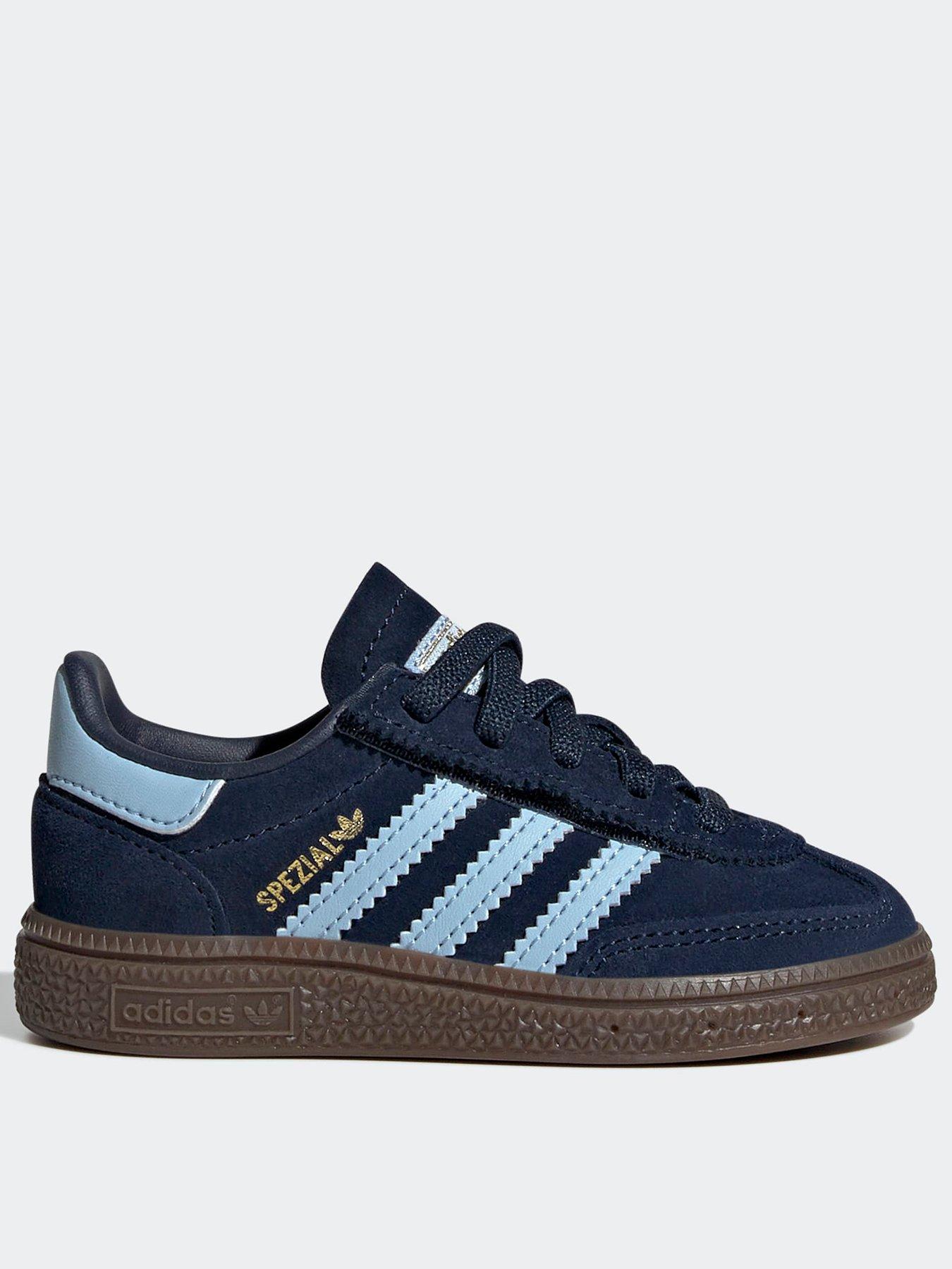 adidas Originals Infant Handball Spezial Elestic Trainers, Blue, Size 6 Younger