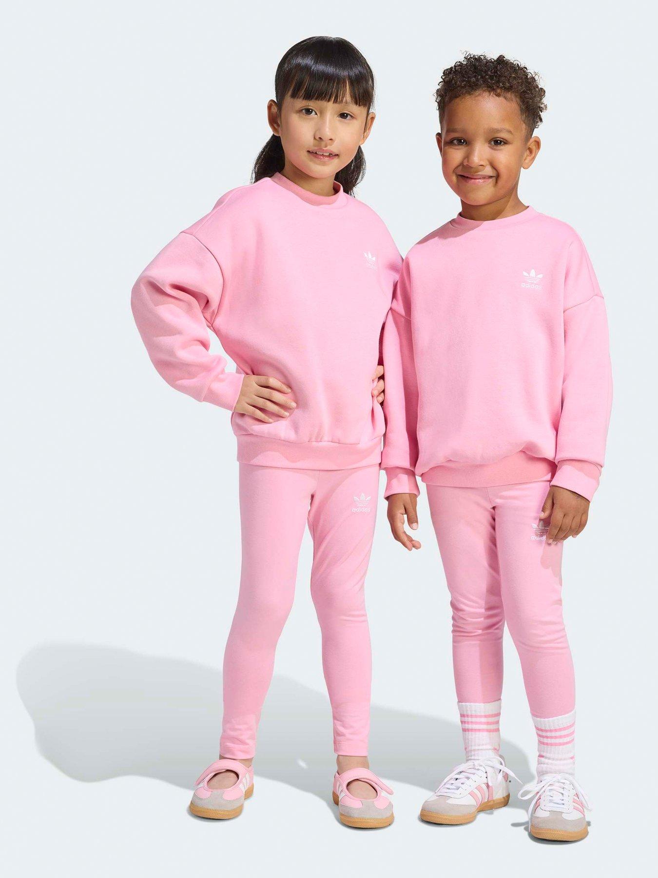 adidas Originals Kids Unisex Oversized Crew Leggings Set - Pink