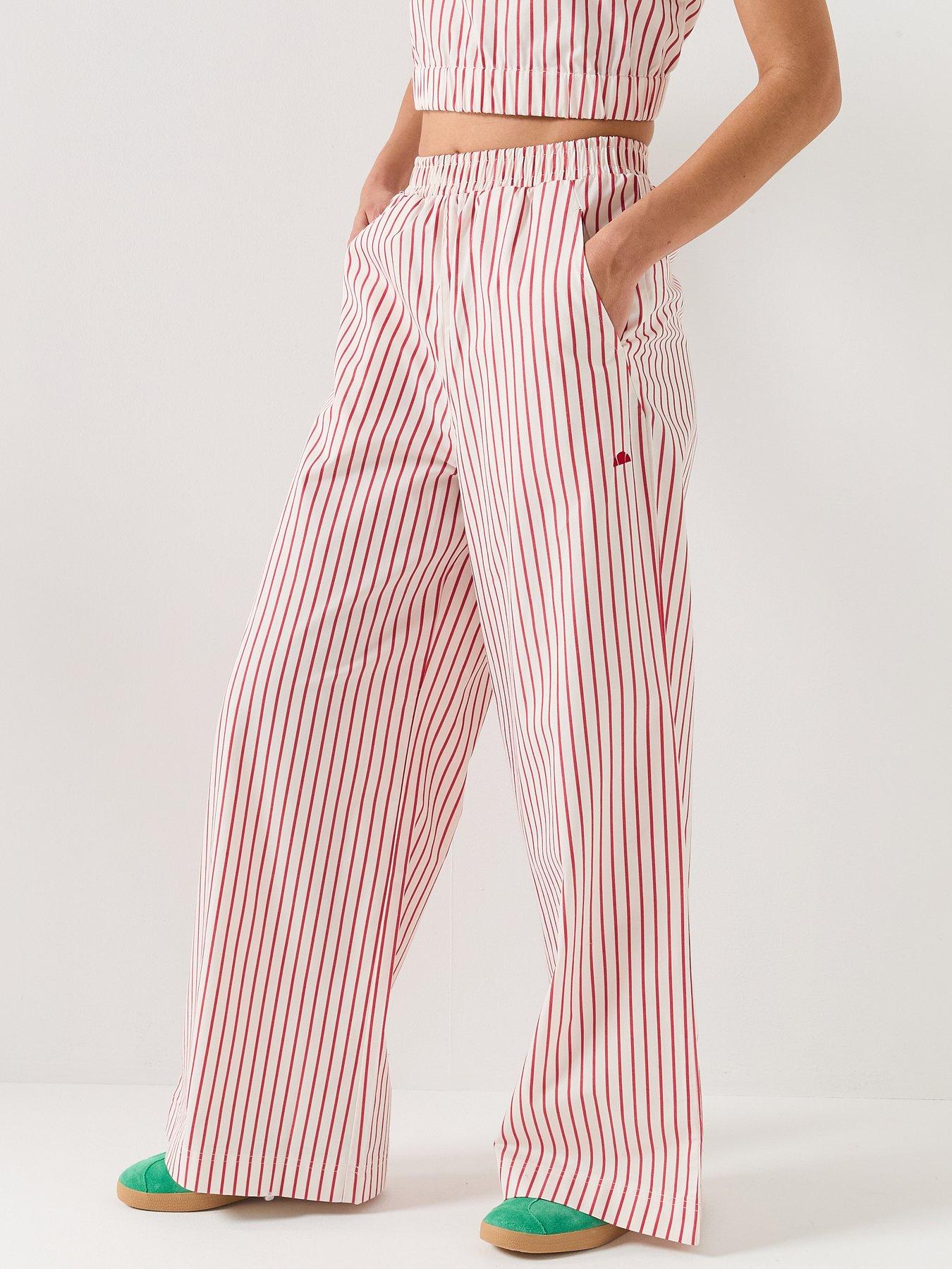 Ellesse Womens Vernaza Trousers - Red/Off White