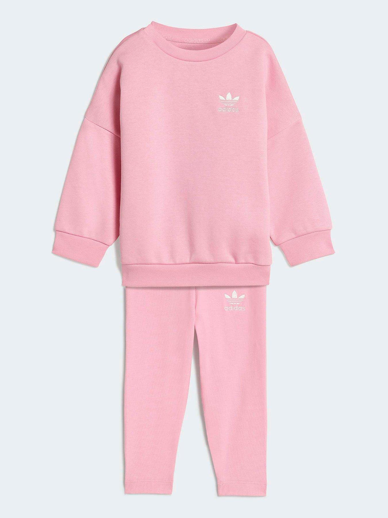 Image 1 of 5 of adidas Originals Infant Girls Oversized Crew Leggings Set - Pink