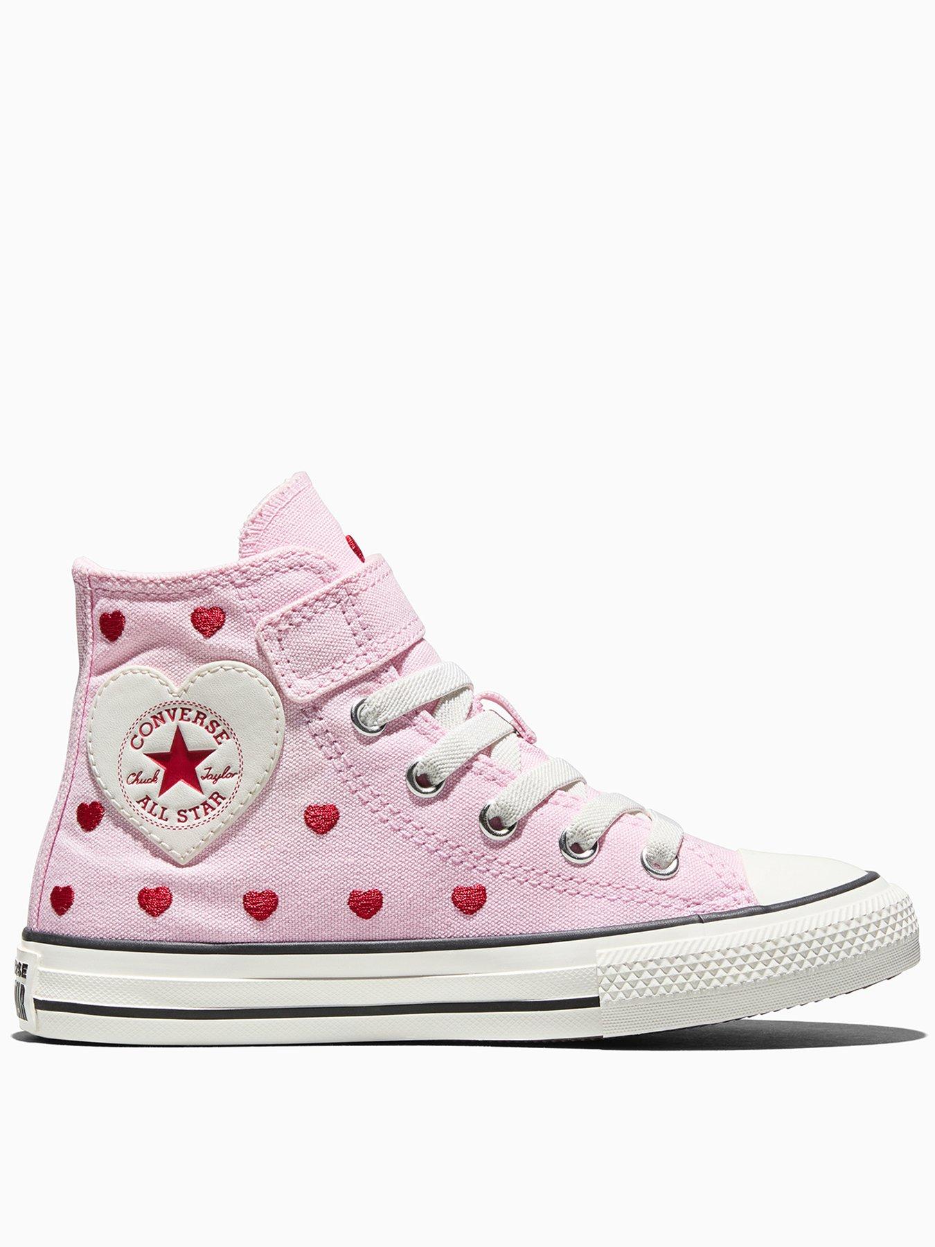 Converse Kids Chuck Taylor All Star 1V Trainers, Pink, Size 2 Older