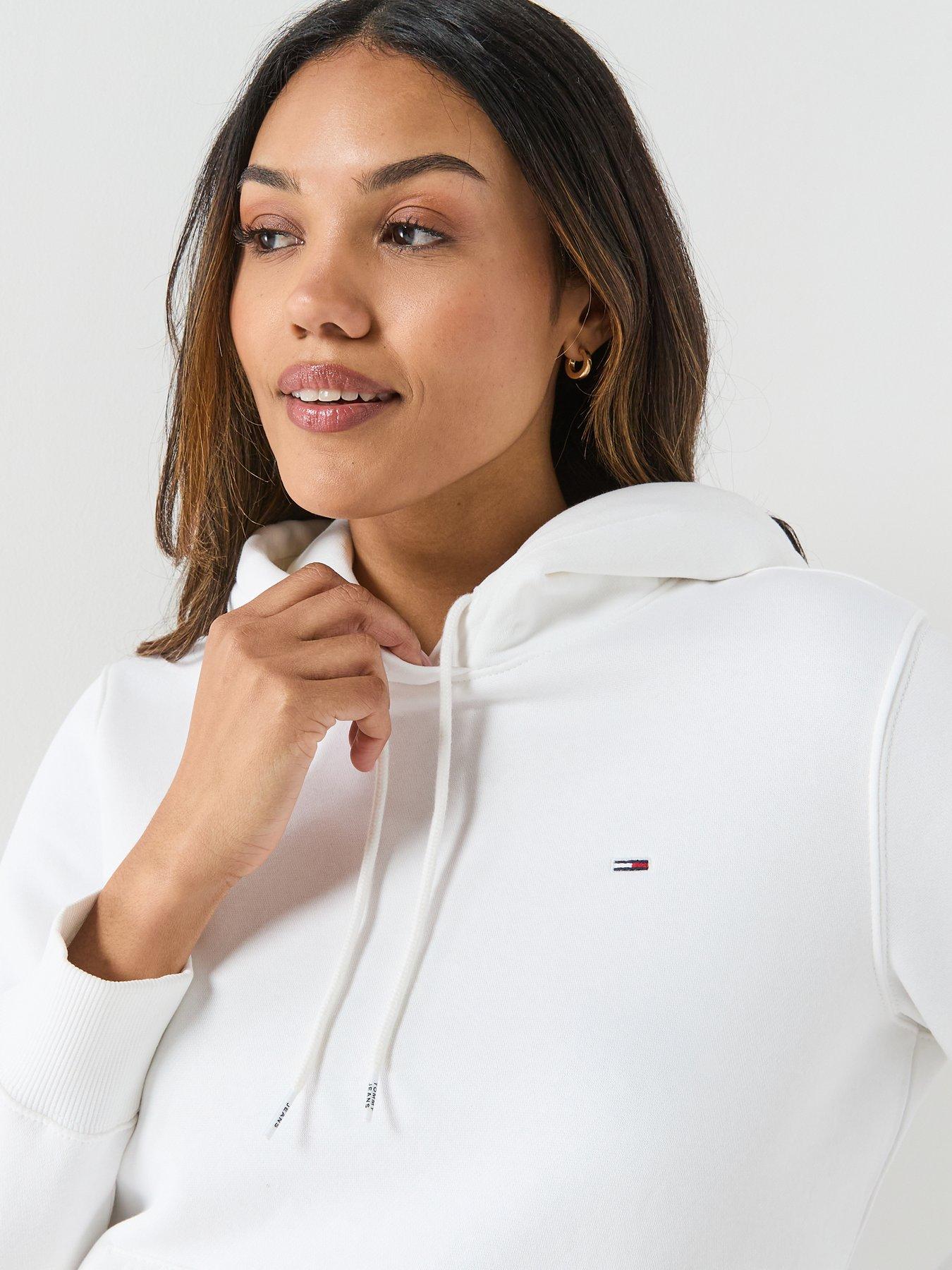 Image 4 of 5 of Tommy Jeans Flag Hoodie - White