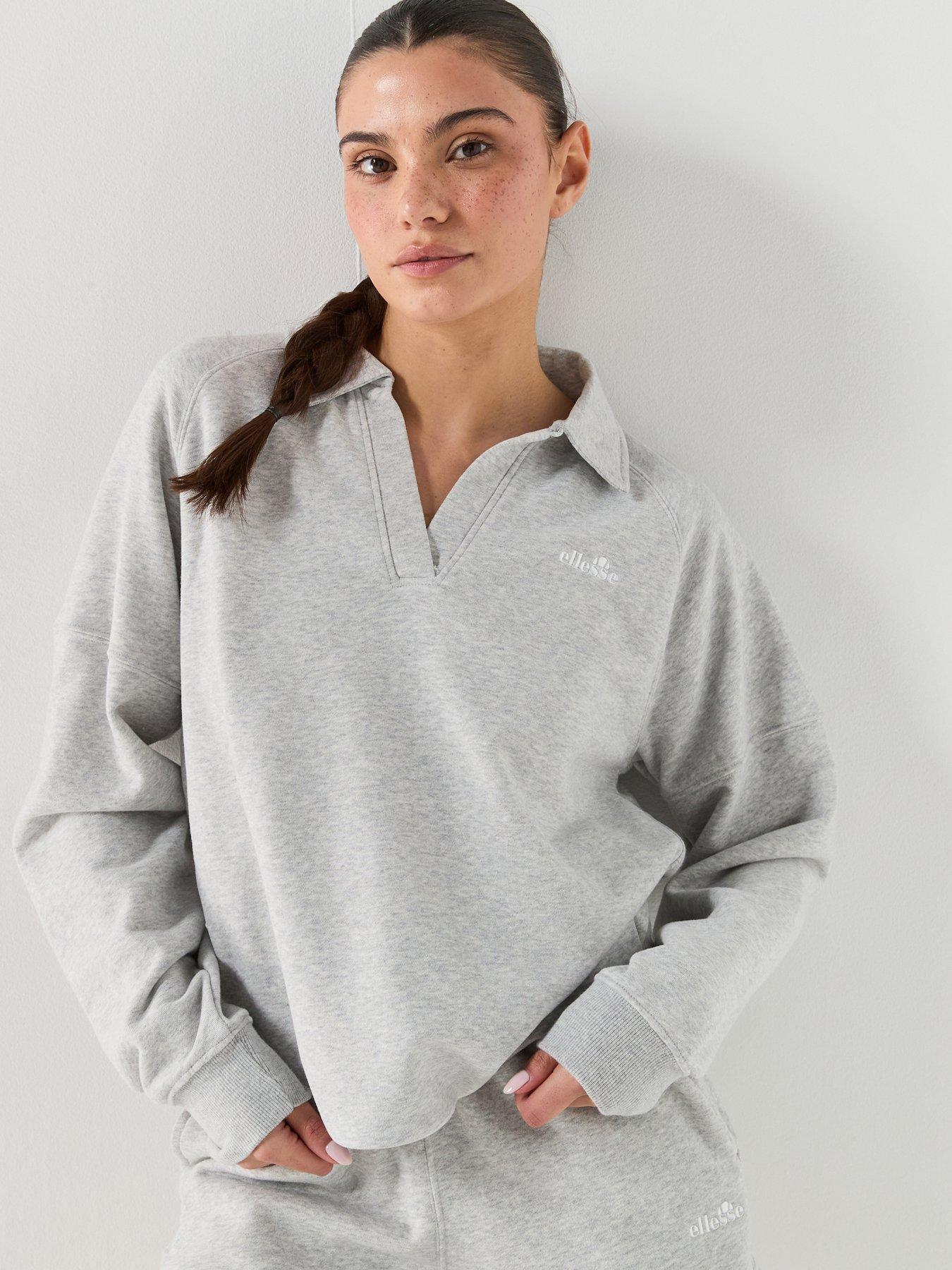 Ellesse Womens Collared Sweatshirt - Light Grey