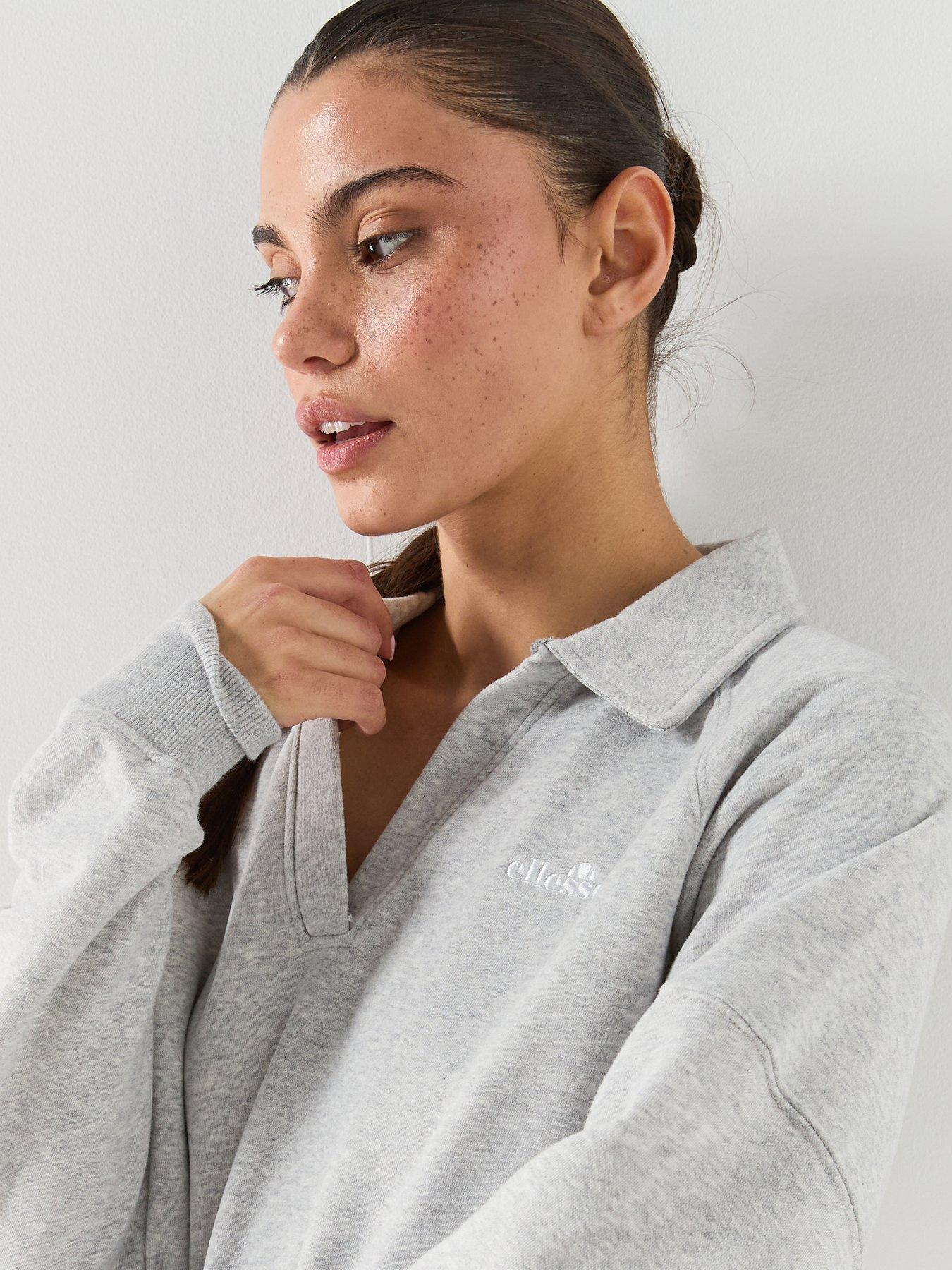 Image 4 of 6 of Ellesse Womens Collared Sweatshirt - Light Grey