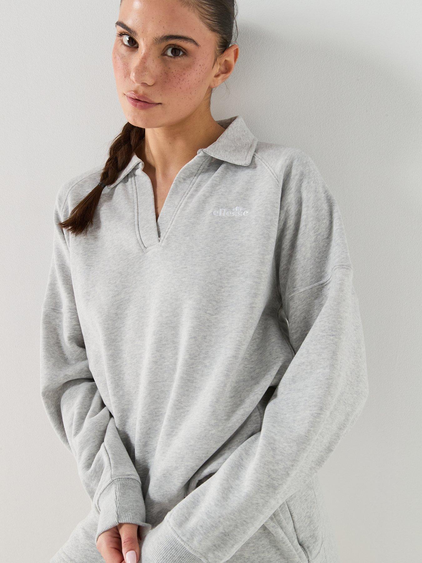 Image 5 of 6 of Ellesse Womens Collared Sweatshirt - Light Grey