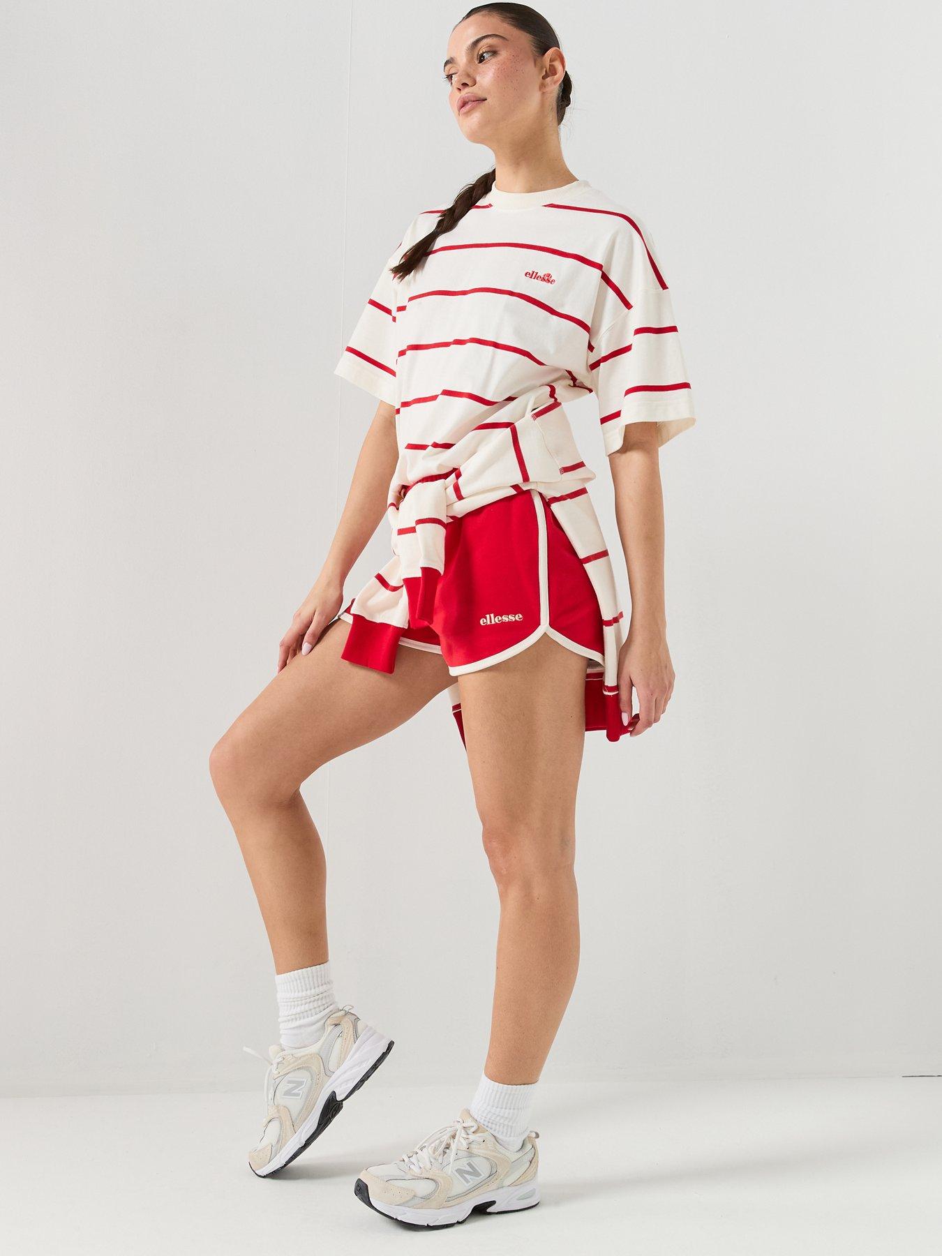Image 5 of 6 of Ellesse Womens Stripe T-Shirt - Off White/Red