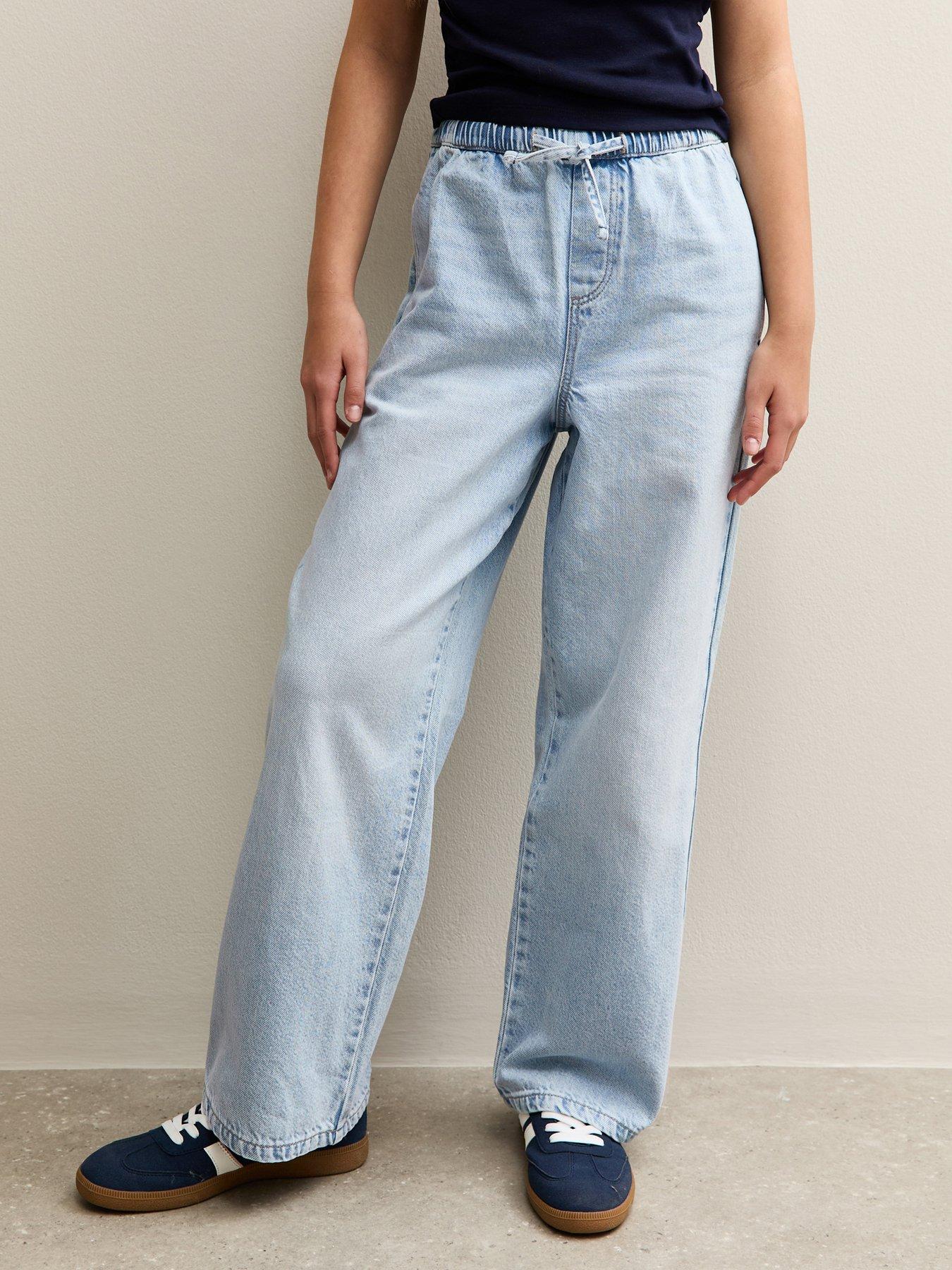 New Look 915 Girls Elasticated Waist Denim Jeans - Light Blue