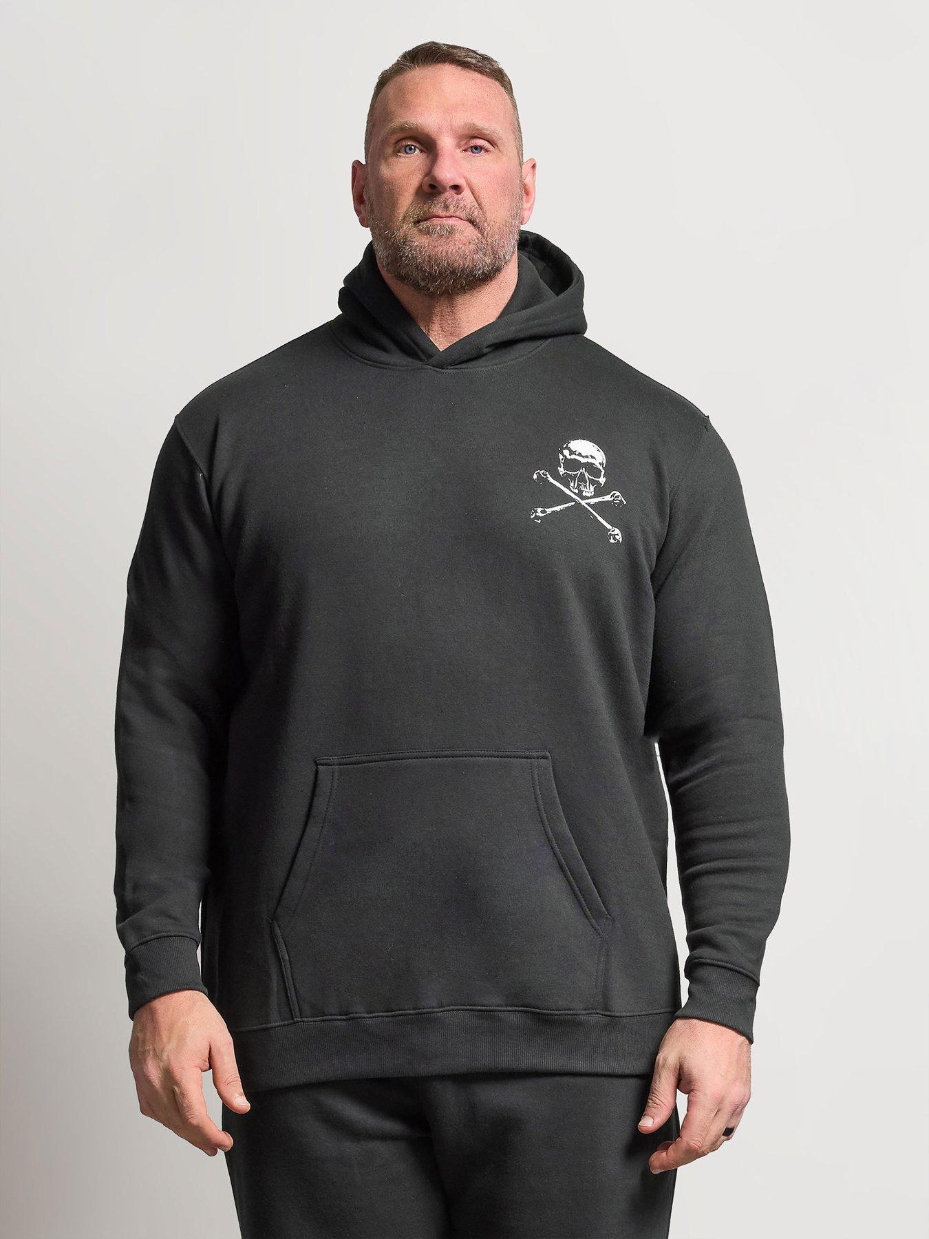 BadRhino Men's Skull Graphic Pullover Hoodie - Black
