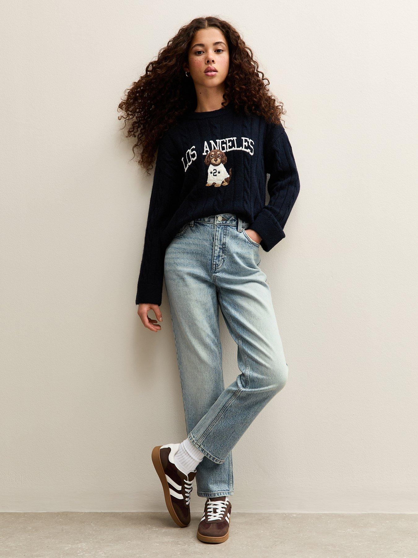 New Look 915 Girls Straight Leg Jeans - Light Blue Wash