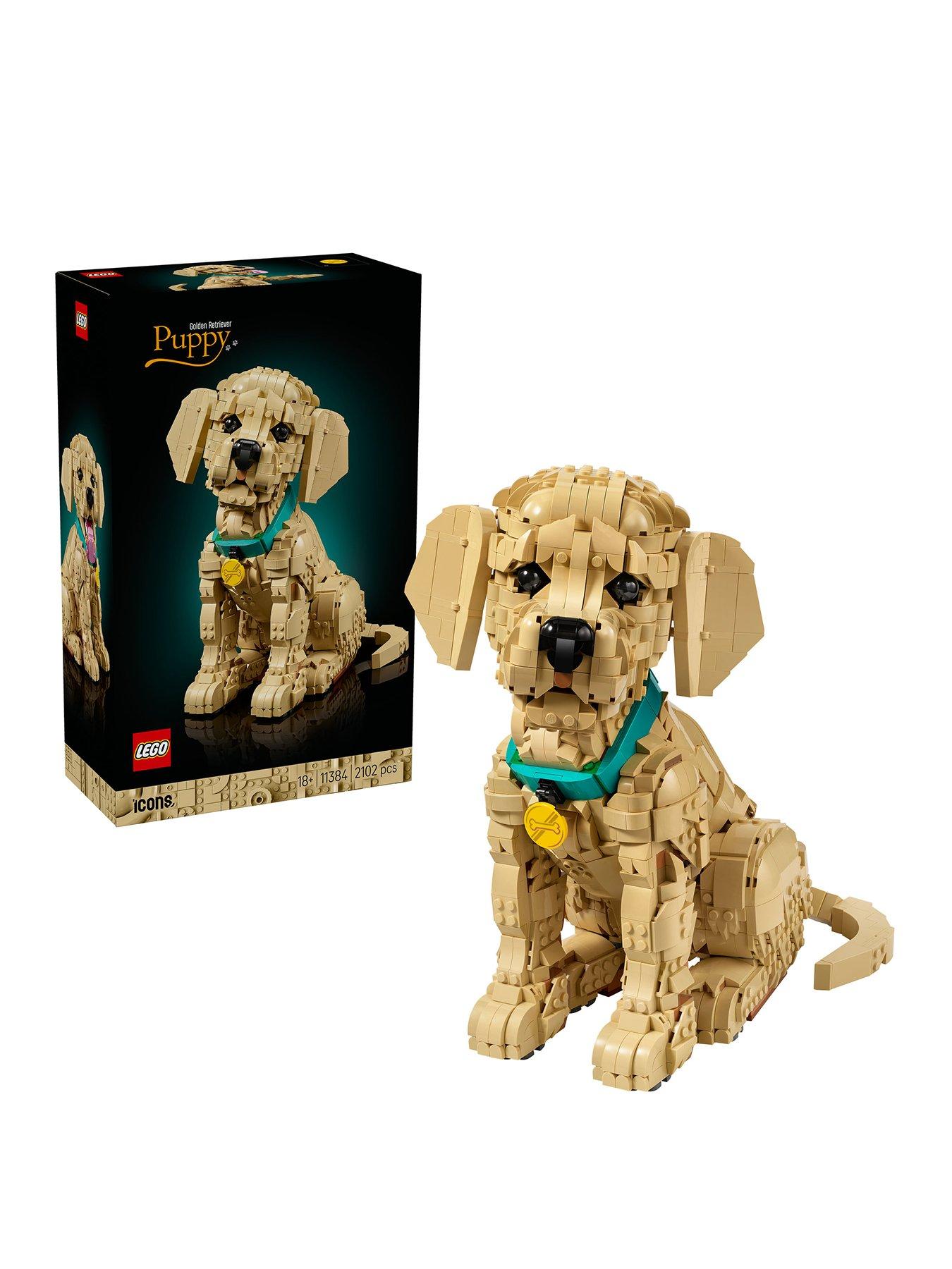 LEGO Icons Golden Retriever Puppy - Animal Figure Building Set for Adults - 11384