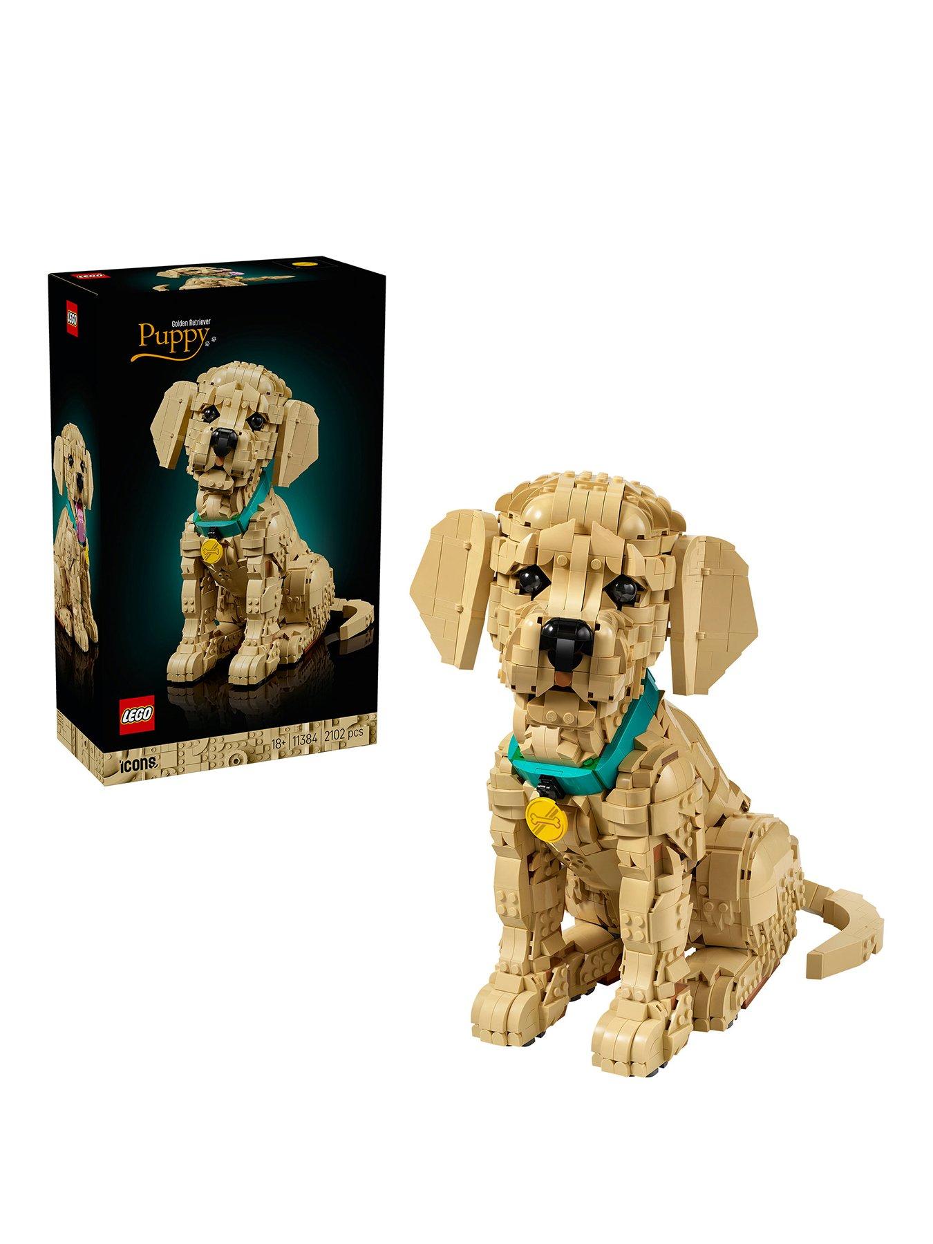 LEGO Icons Golden Retriever Puppy - Animal Figure Building Set for Adults - 11384