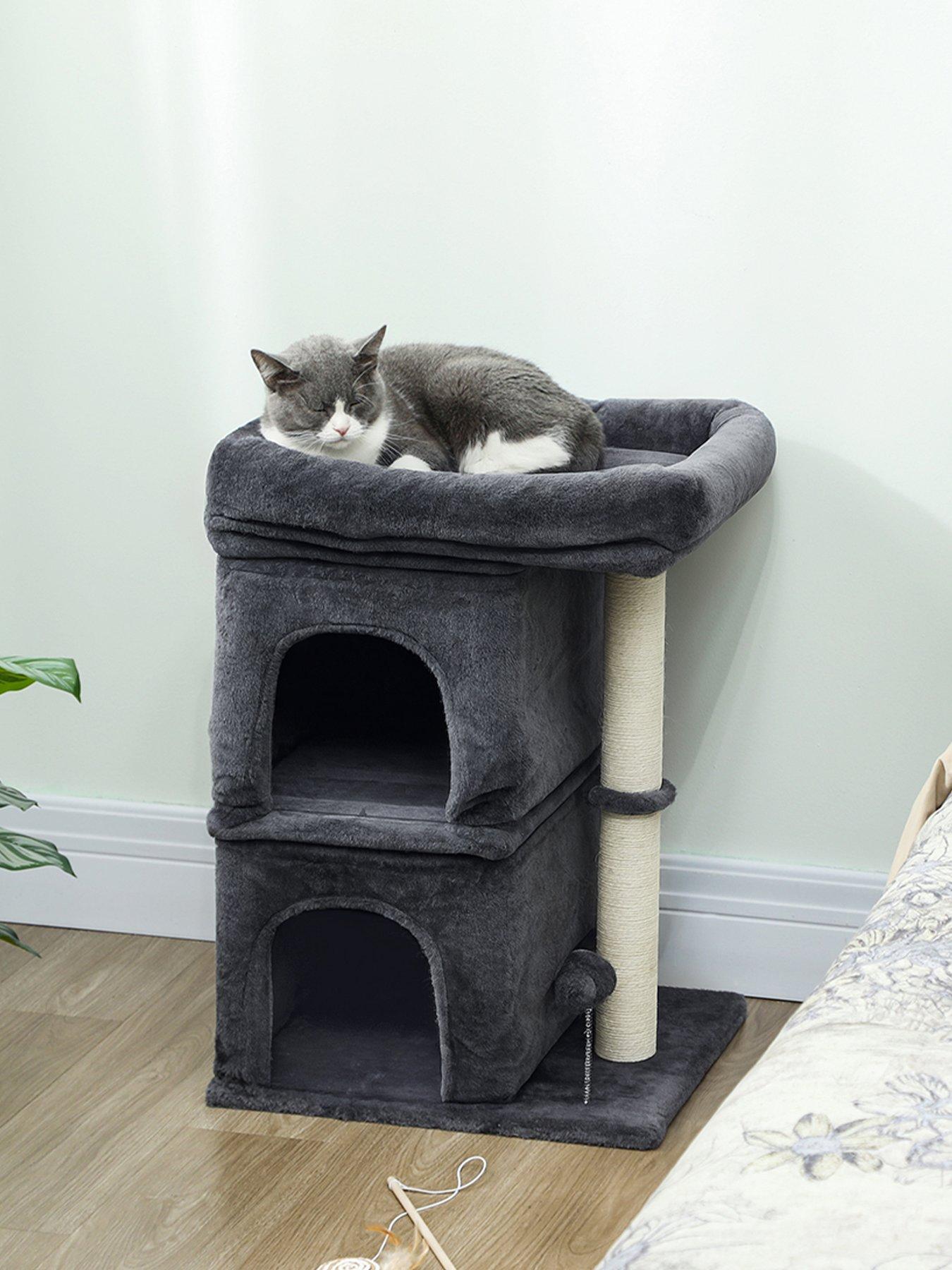 PawHut Small Cat Tree for Large Adult Cats Up to 7 KG with Large Perch 66 cm