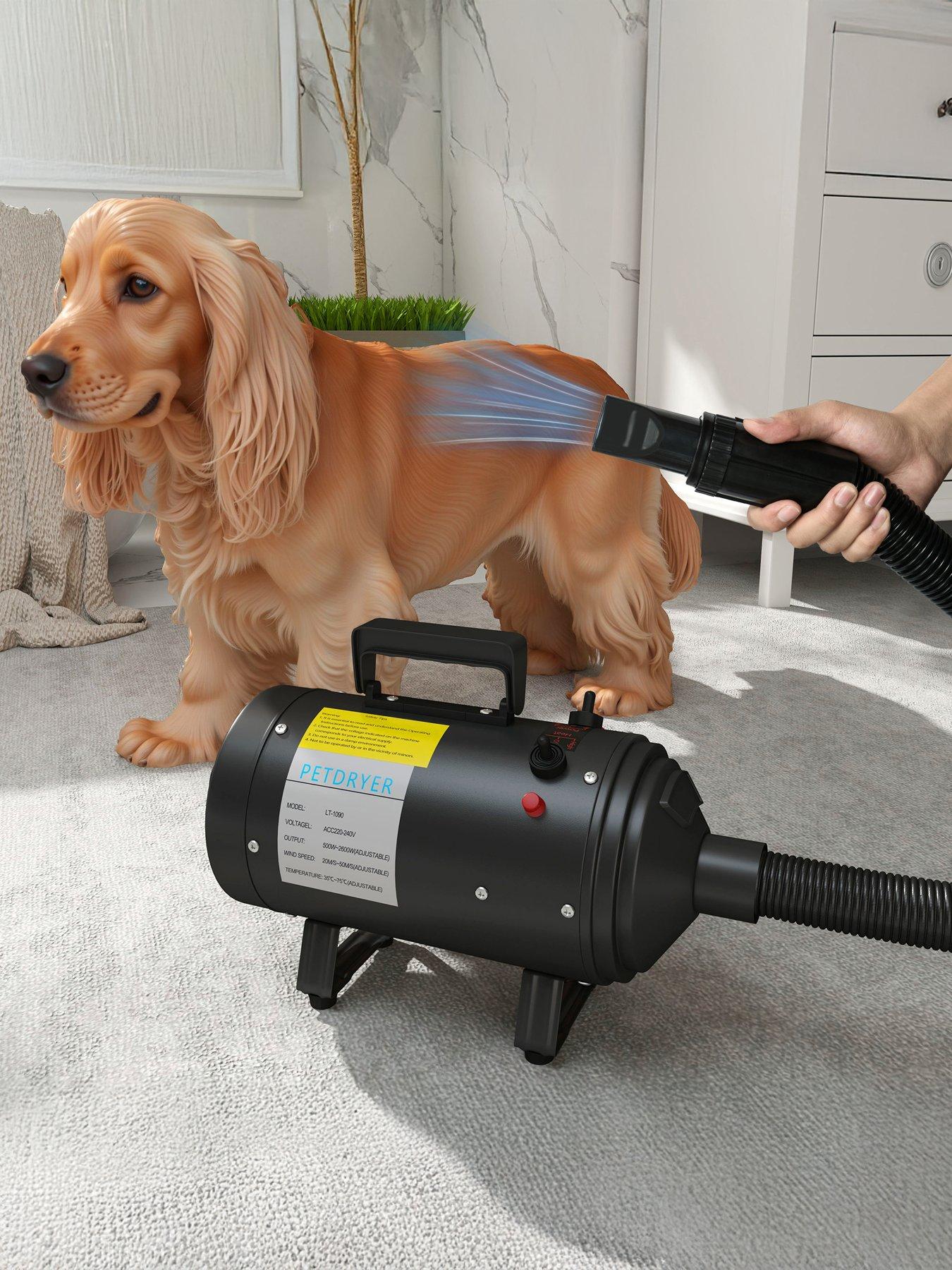 PawHut 2200W Dog Hair Dryer with Adjustable Temperature & Velocity, Black