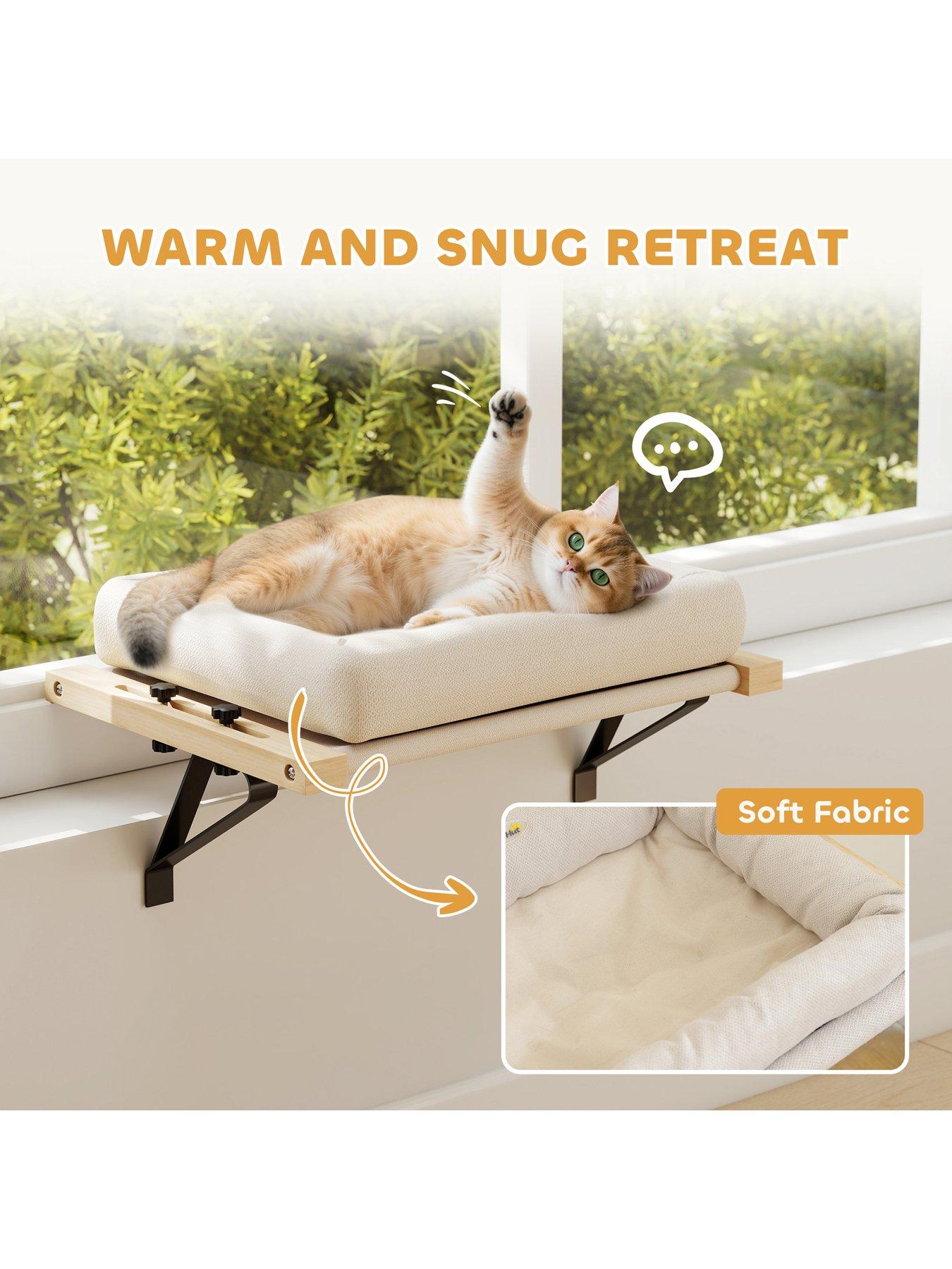 PawHut Cat Radiator Bed, Adjustable Hanging Cat Hammock with Cushion ...
