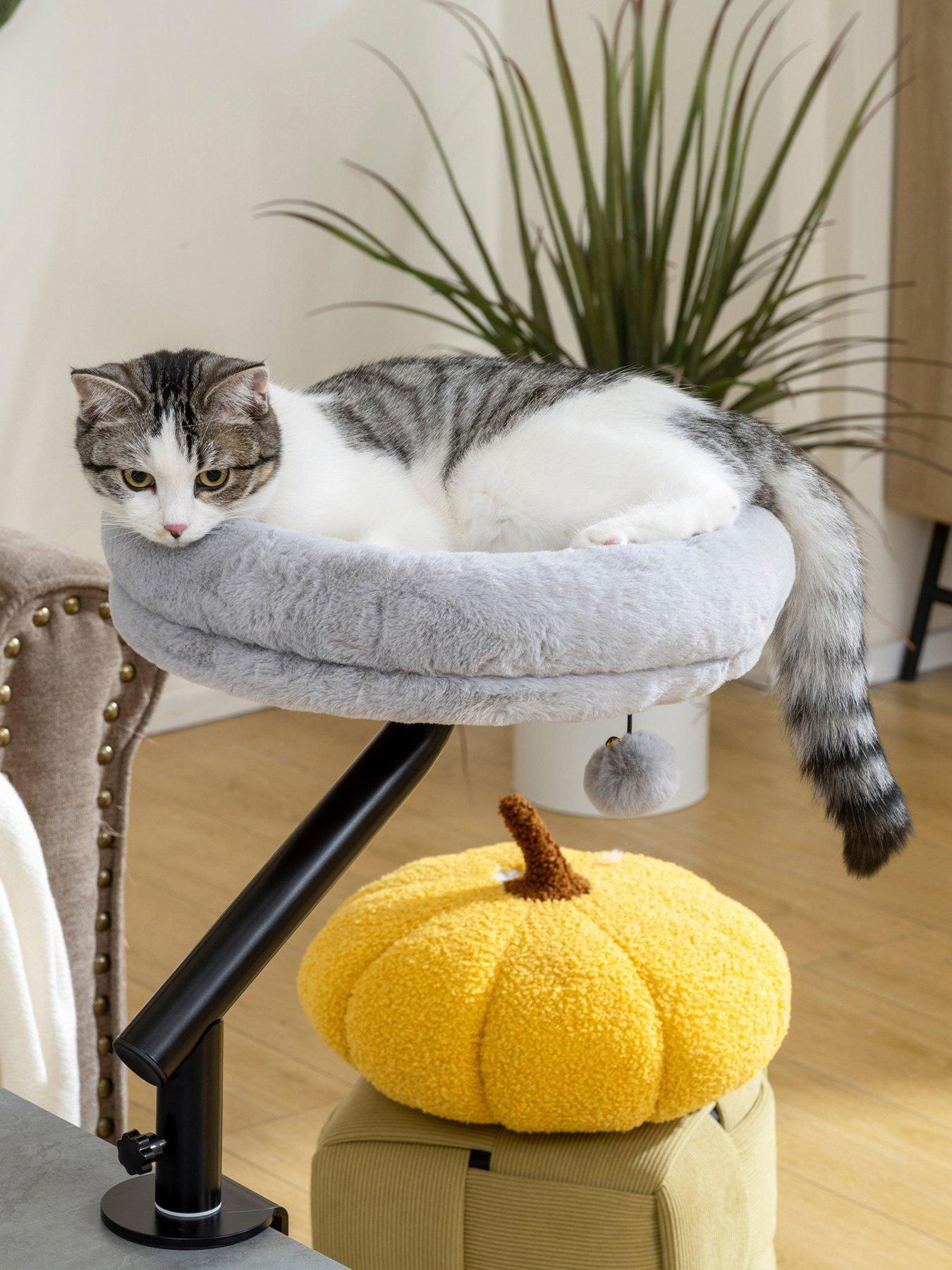 PawHut Cat Bed for Desk, 360° Rotatable Adjustable Cat Nest Hammock