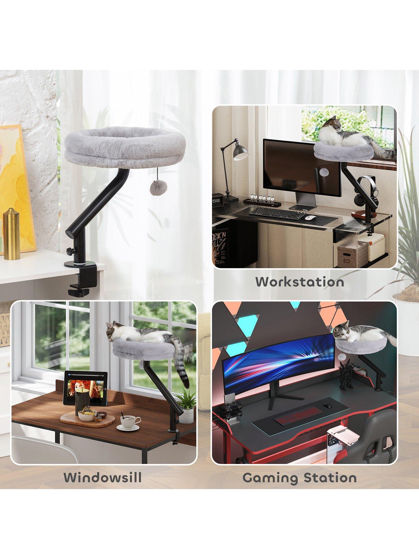 Image 4 of 6 of PawHut Cat Bed for Desk, 360&deg;&nbsp;Rotatable Adjustable Cat Nest Hammock
