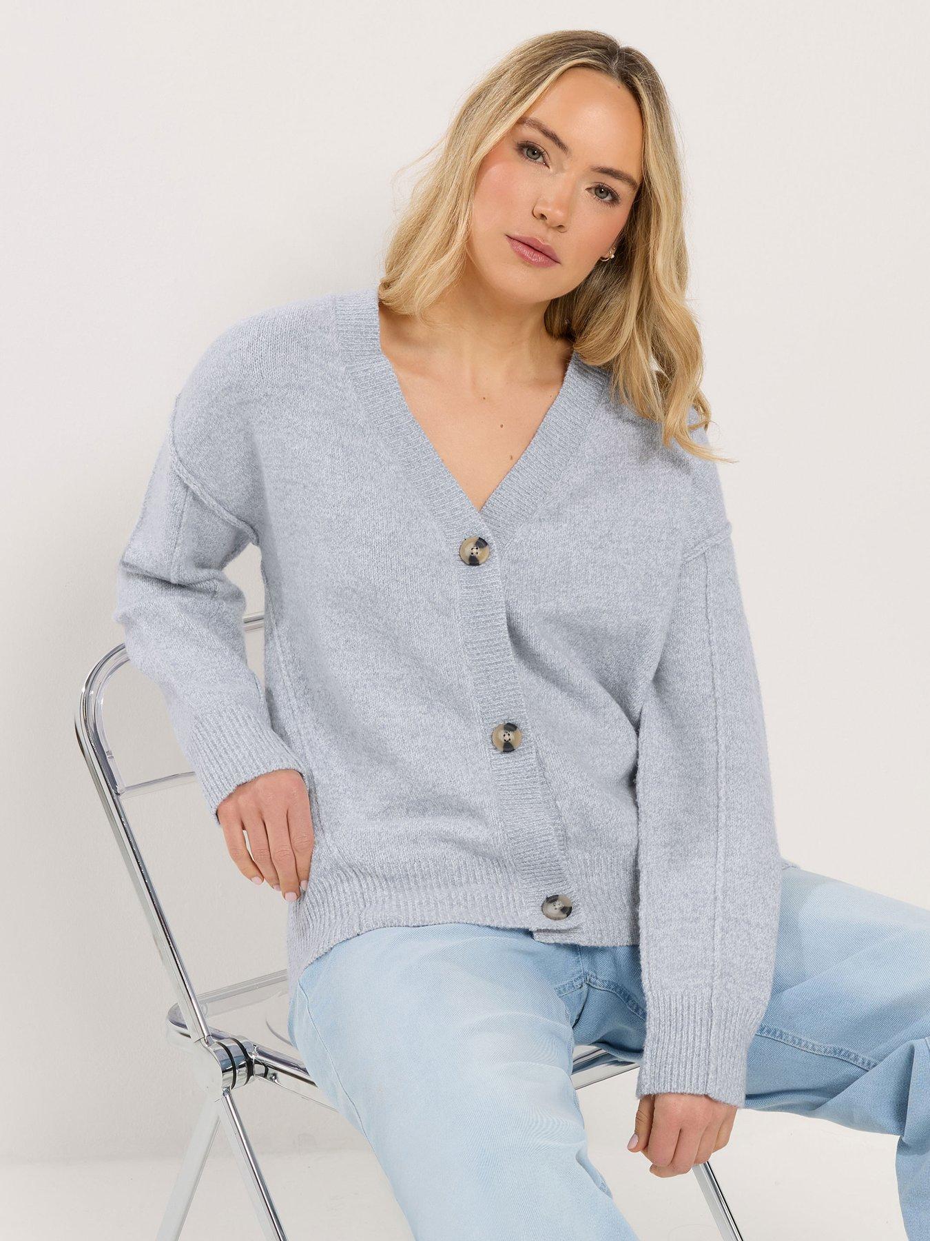 Image 1 of 5 of Long Tall Sally Seam Detail Cardigan - Blue