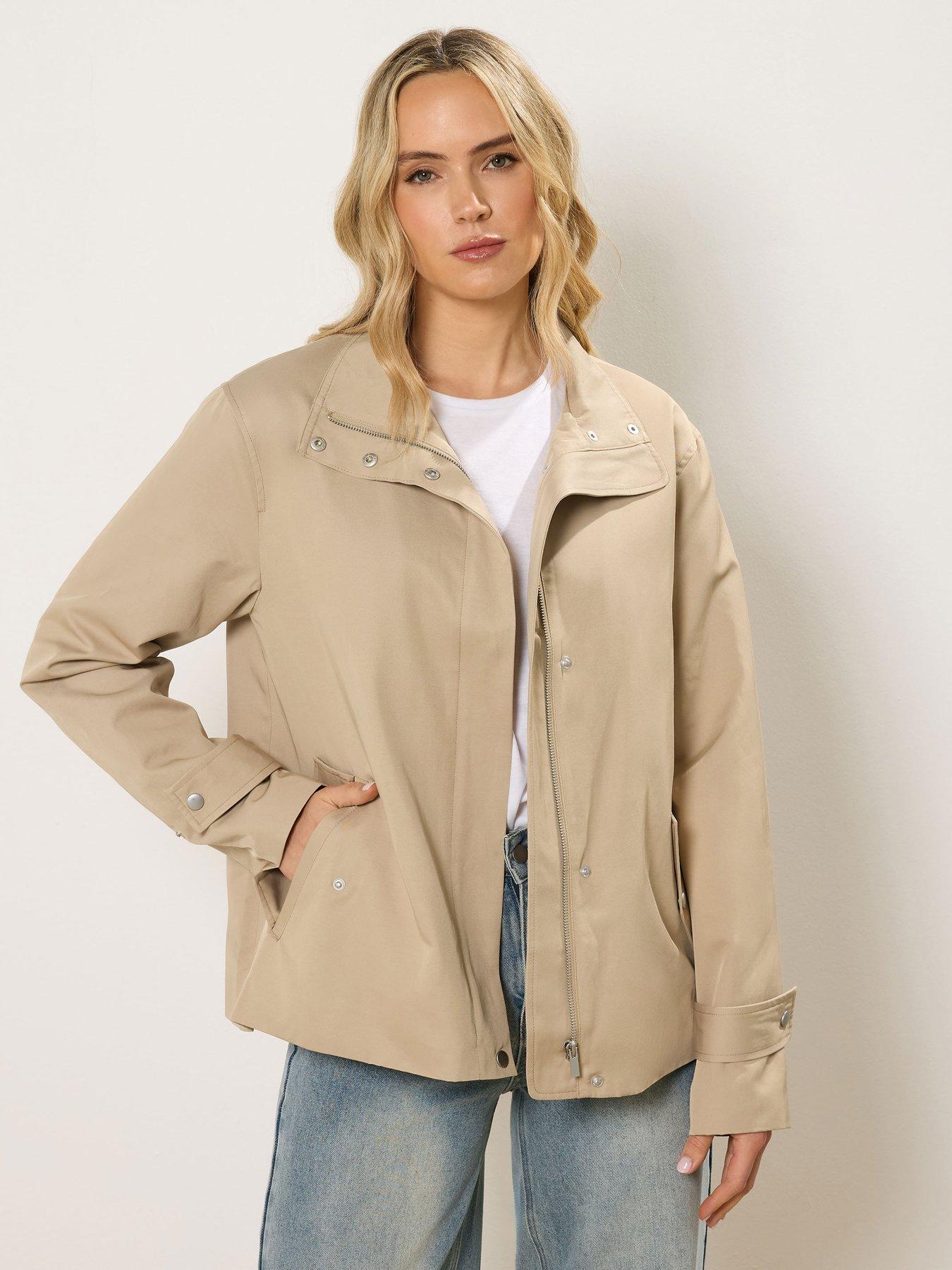 Image 1 of 5 of Long Tall Sally Funnel Neck Jacket - Cream