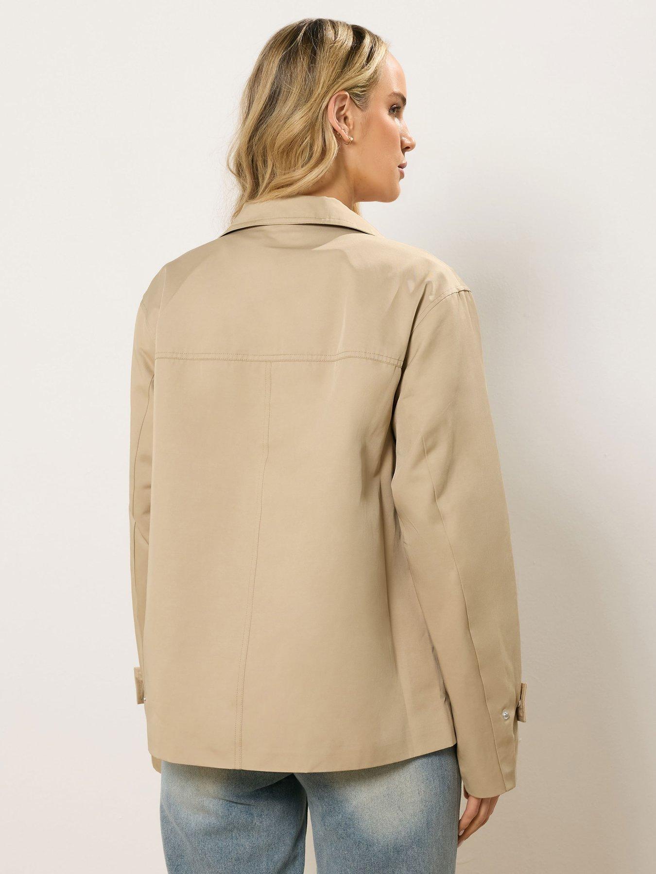 Image 2 of 5 of Long Tall Sally Funnel Neck Jacket - Cream