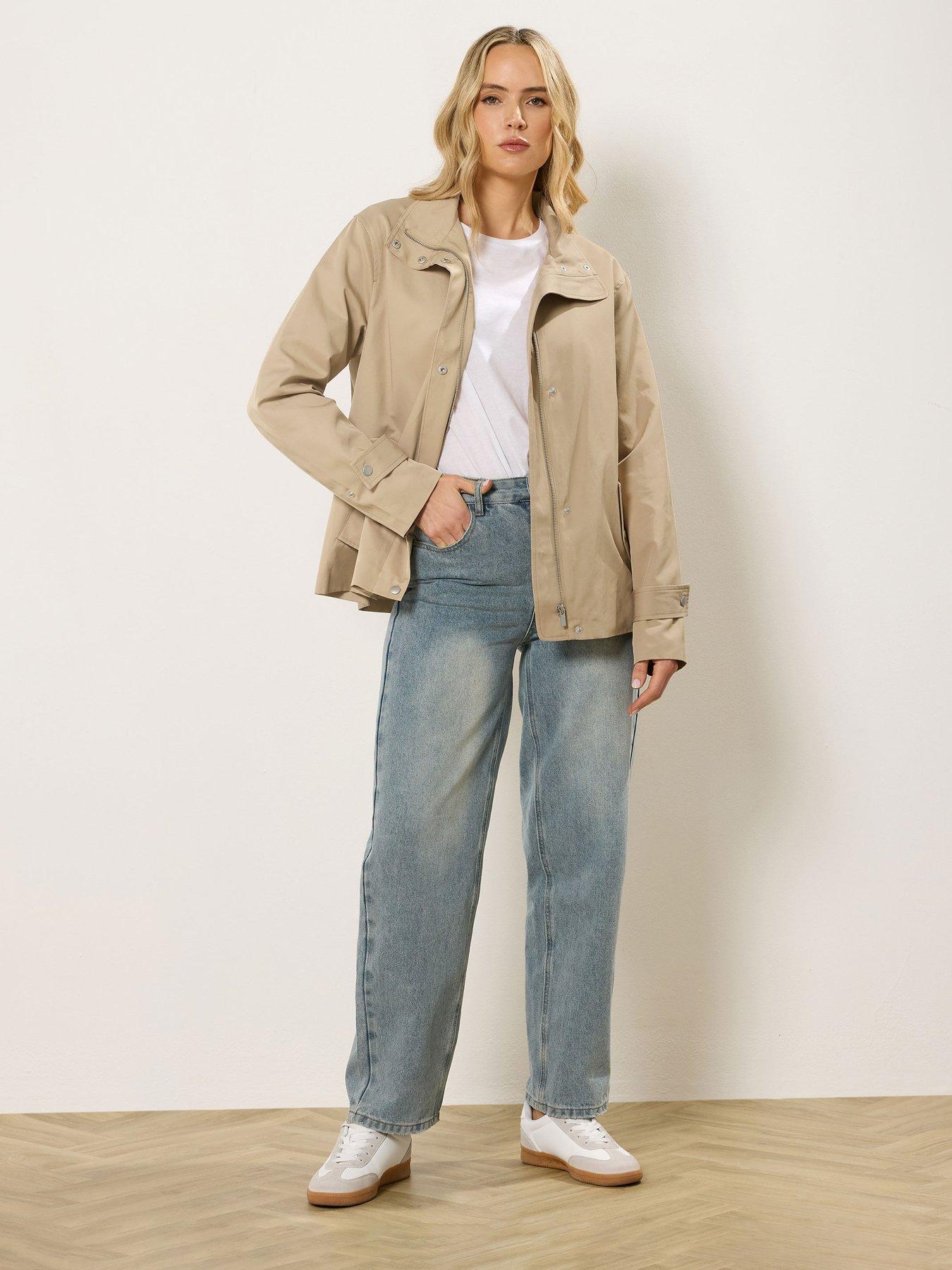Image 3 of 5 of Long Tall Sally Funnel Neck Jacket - Cream