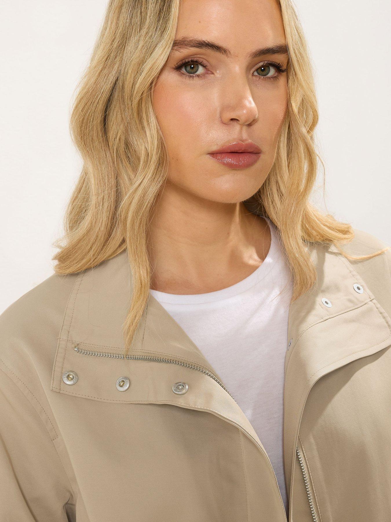Image 4 of 5 of Long Tall Sally Funnel Neck Jacket - Cream