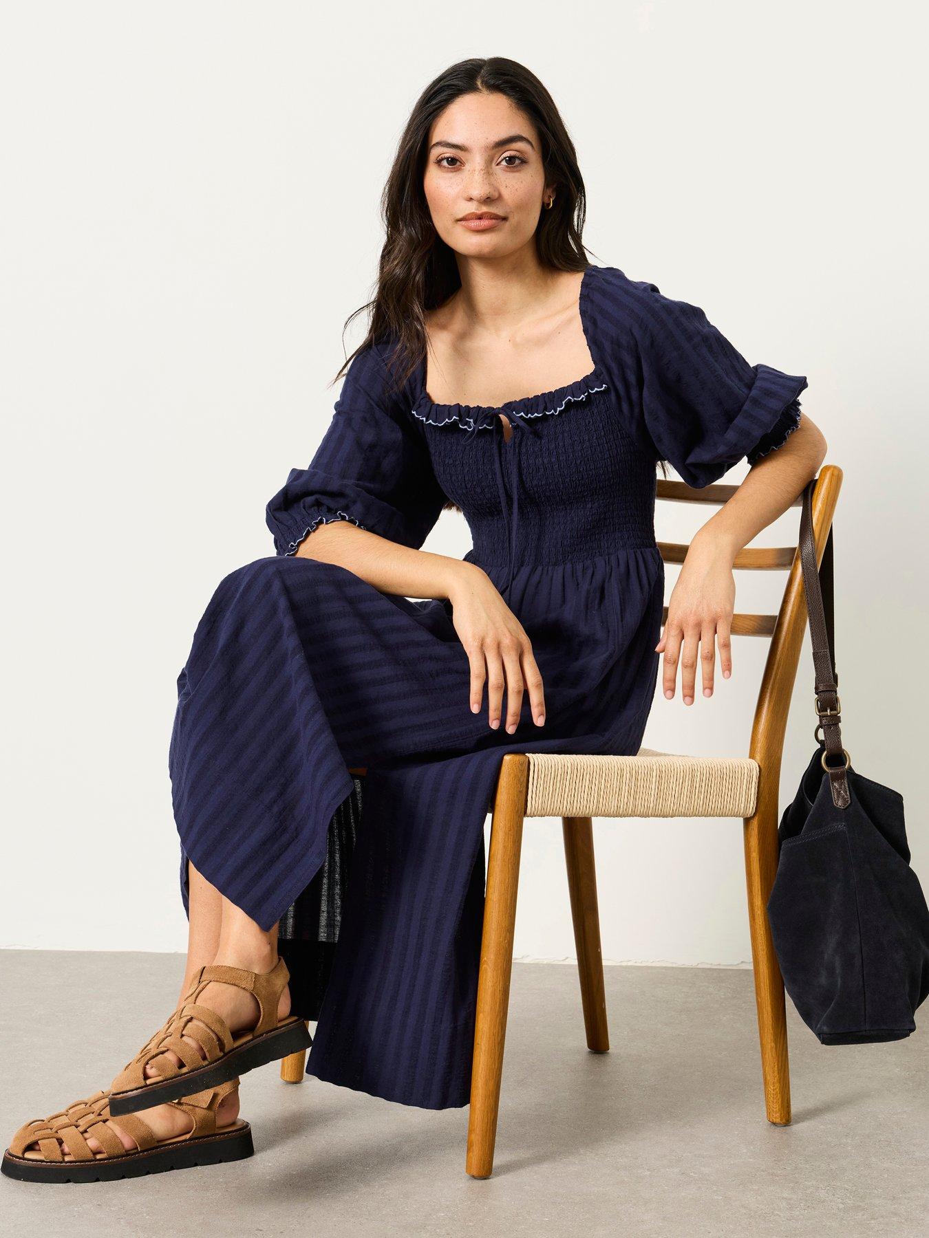 FatFace: Amelie Midi Dress - Navy