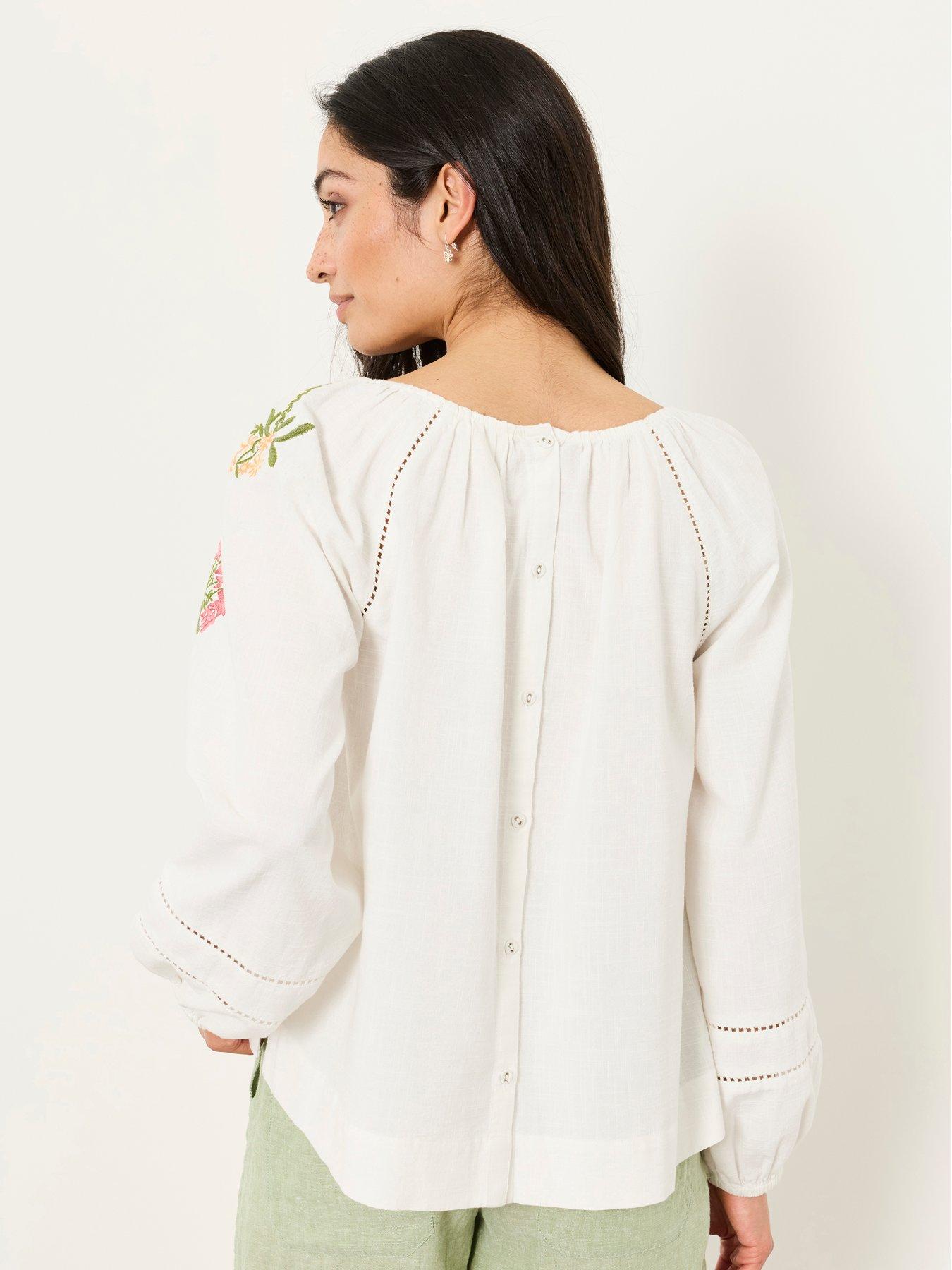 Image 2 of 5 of FatFace Dawn Embroidered Blouse - Ivory