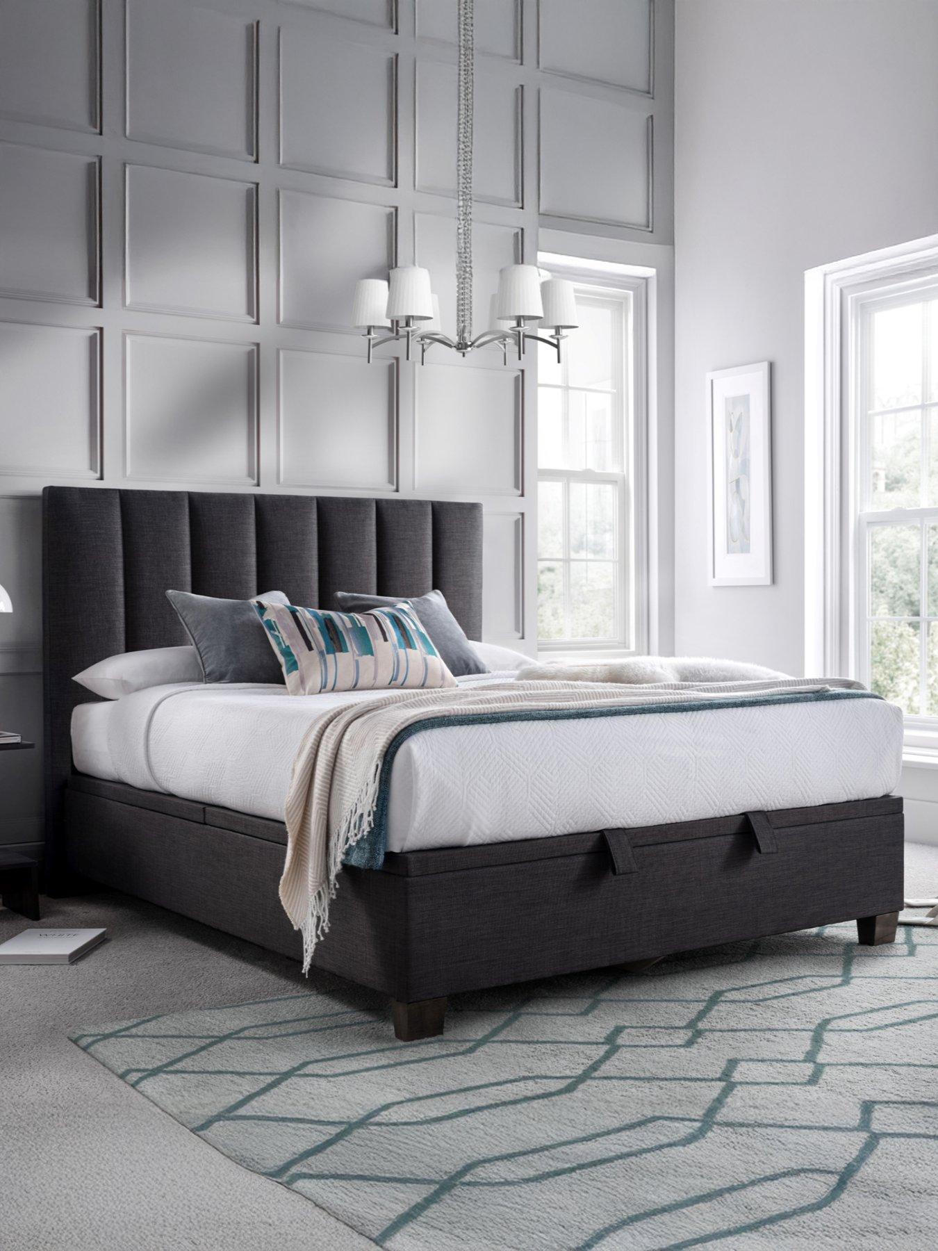 The Very Collection Wendel End Lift Up Storage Ottoman With Airsprung Mattress Options (Buy  &  SAVE!) - Slate