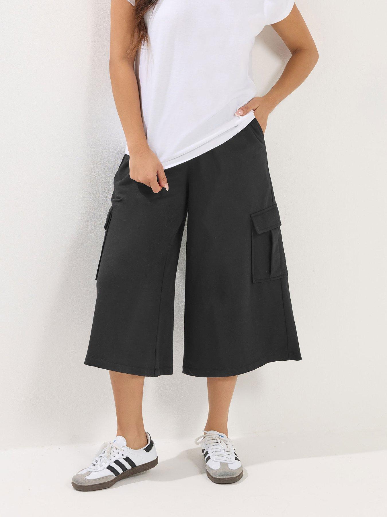 Image 1 of 5 of PixieGirl Petite Pocket Wide Crop Jogger
