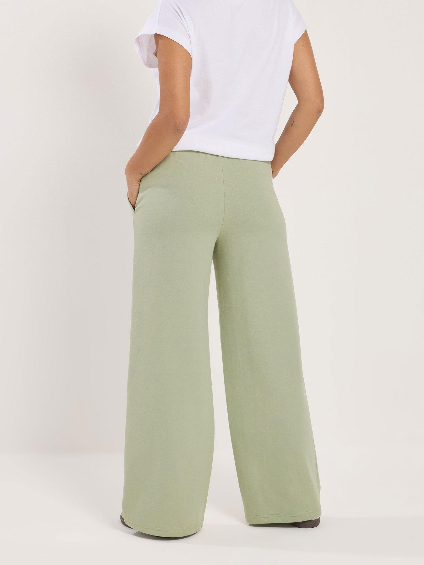 Image 2 of 5 of PixieGirl Petite Patch Pocket Wide Leg Joggers - Green