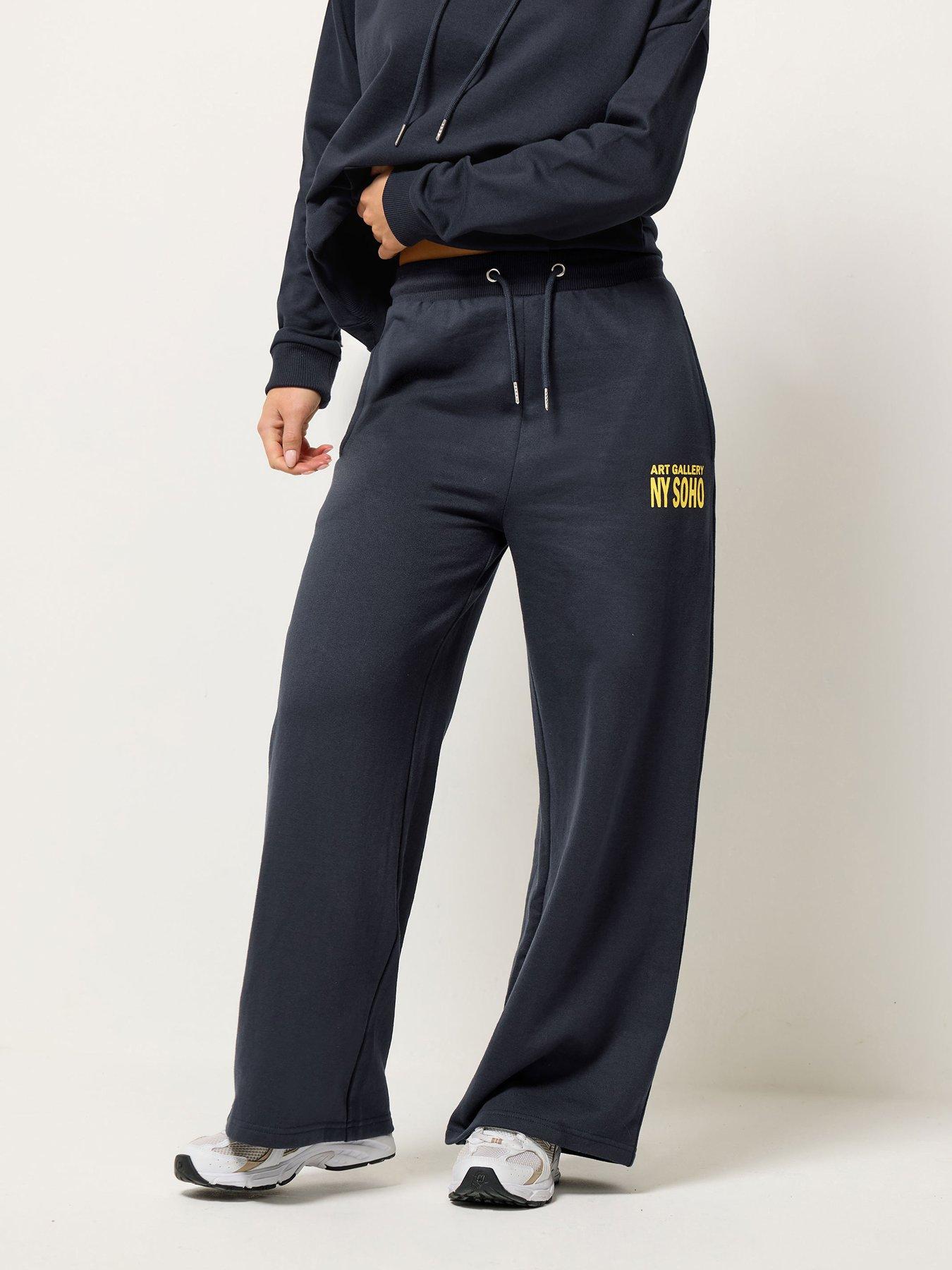 PixieGirl Petite Ny Soho Wide Leg Joggers - Blue