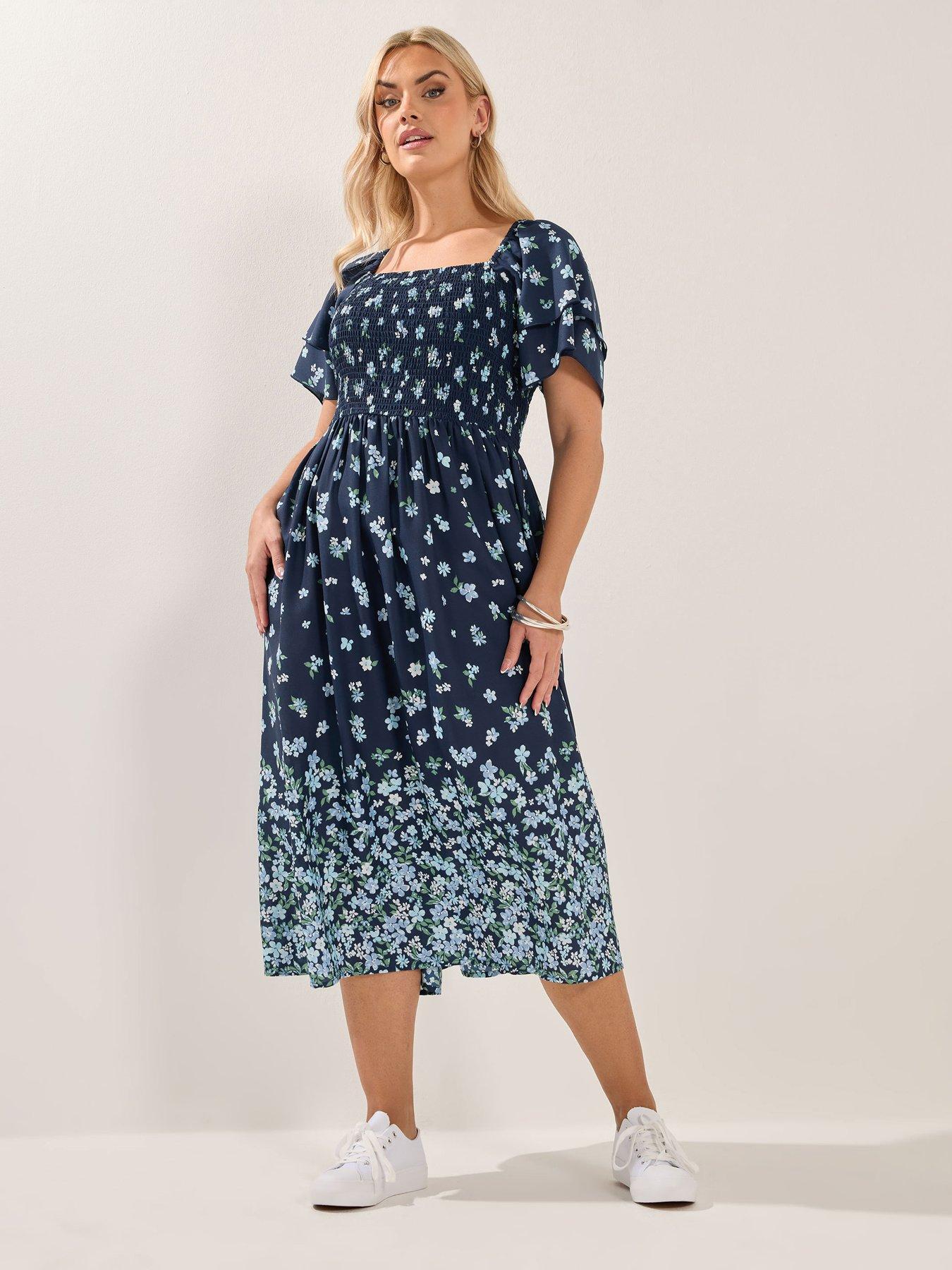 Yours Curve Shirred Midaxi Dress