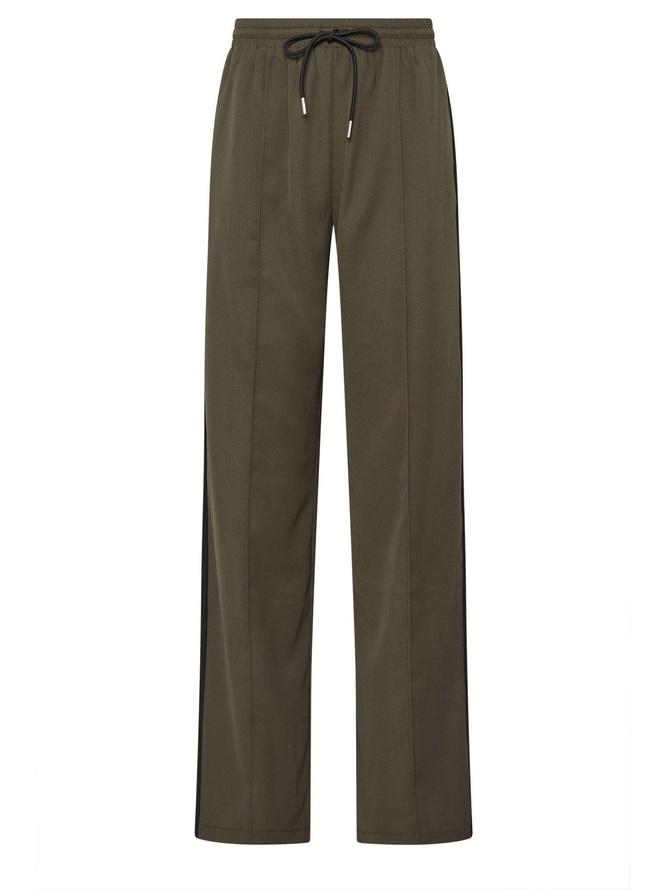 Image 5 of 5 of Long Tall Sally Side Stripe Wide Leg Trousers 36" - Green