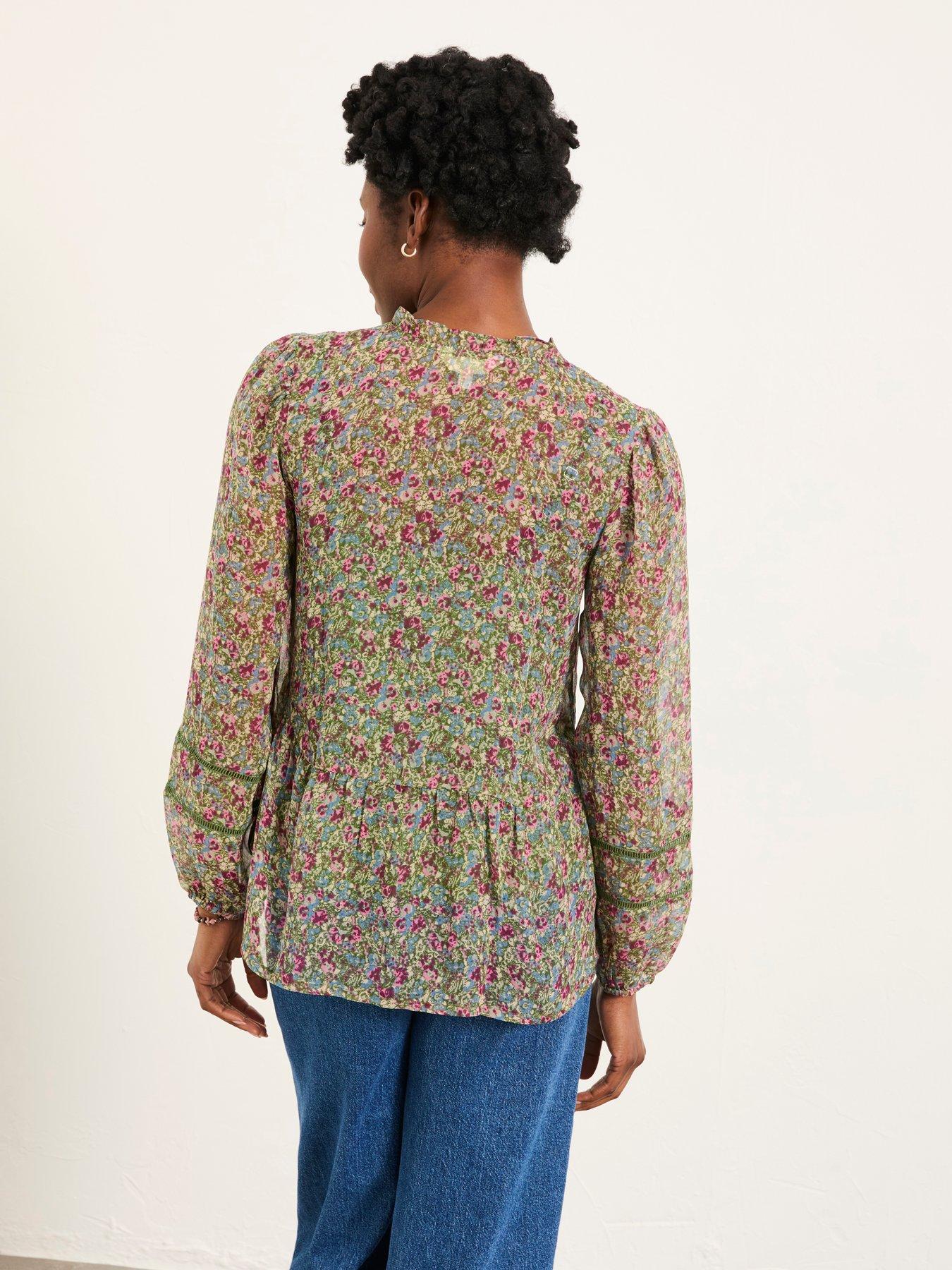 Image 2 of 5 of FatFace Mel Ditsy Meadow Blouse - Green
