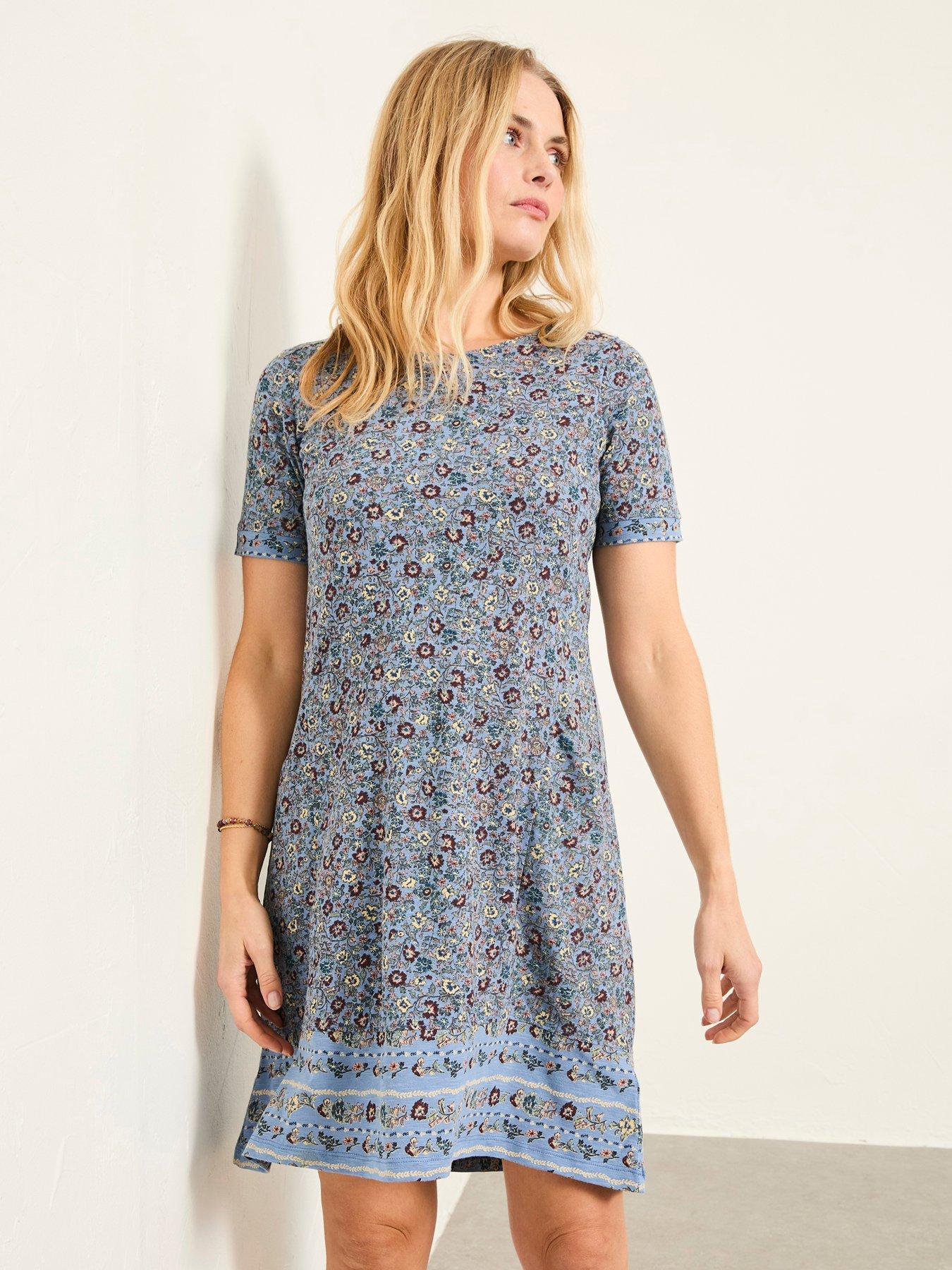 FatFace Simone Floral Dress - Blue