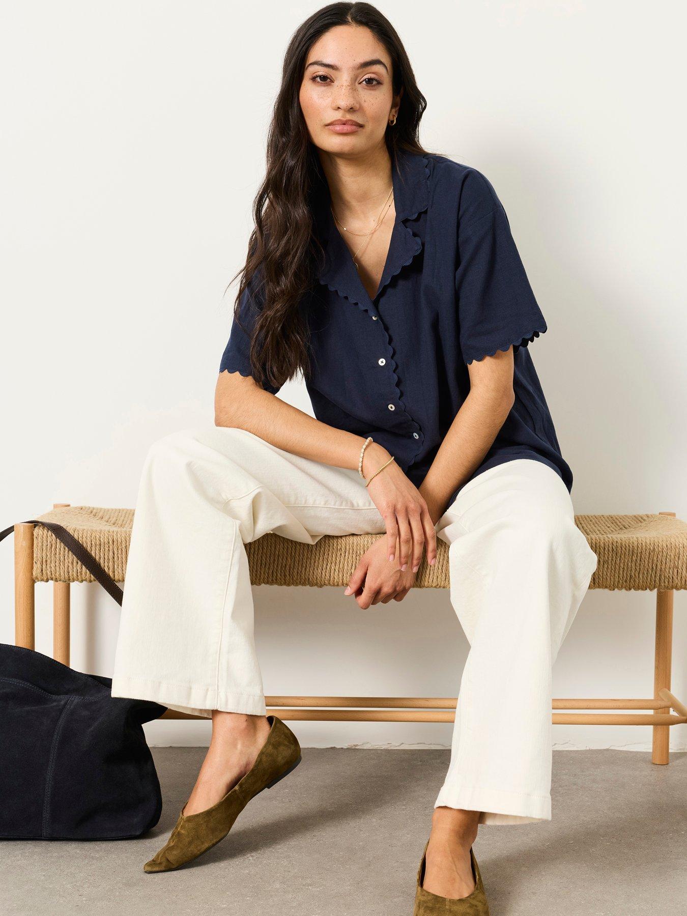 FatFace: Kara Linen Shirt - Navy
