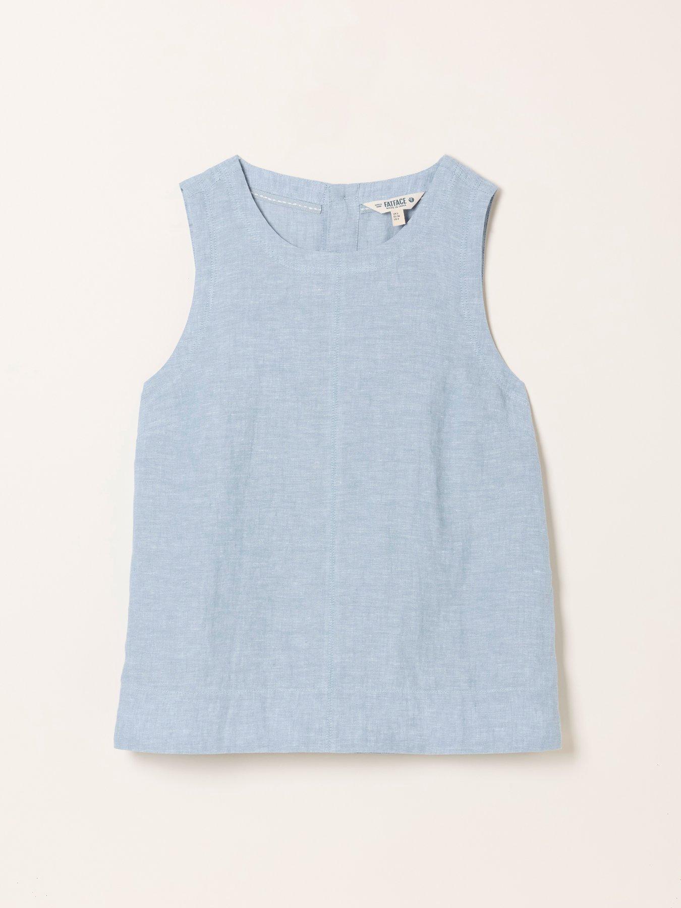 Image 6 of 6 of FatFace Dara Linen Blouse - Blue