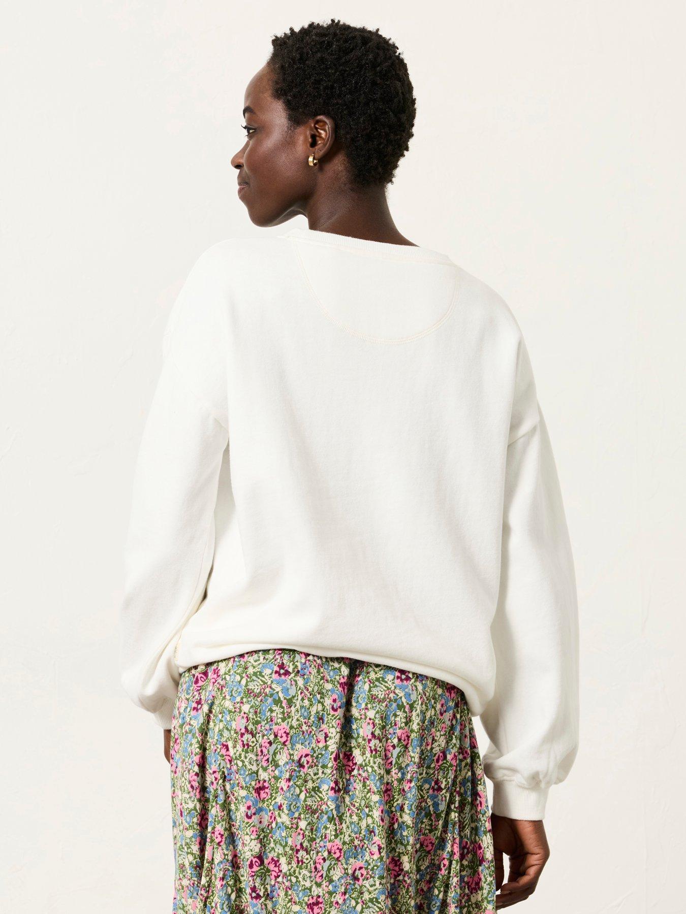 Image 2 of 6 of FatFace Alex Painterly Crew Sweatshirt - Ivory