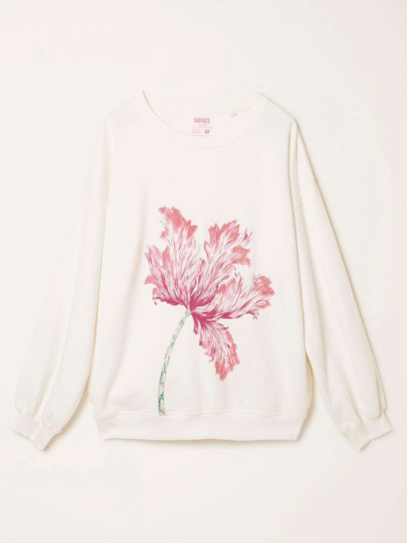 Image 6 of 6 of FatFace Alex Painterly Crew Sweatshirt - Ivory